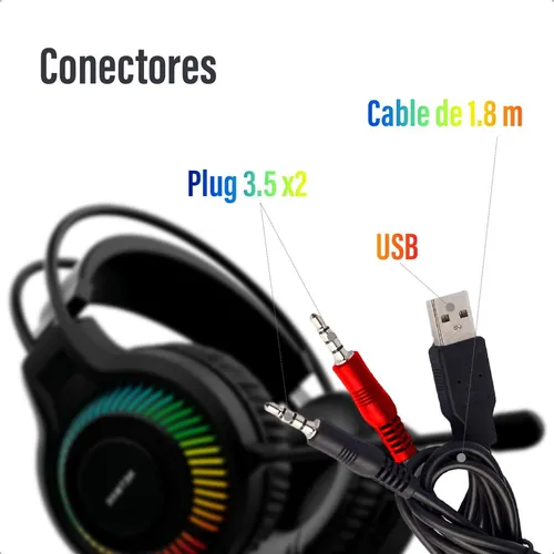 Auriculares con luces RGB Netmak