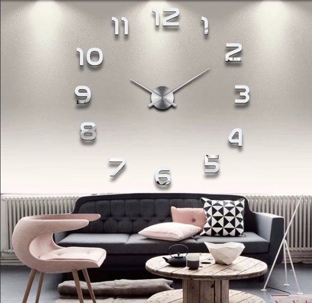 Large acrylic Sticker art clocks wall Home Decorative Living Room DIY 3D Wall Clocks unique luxury quartz wall decor clock
