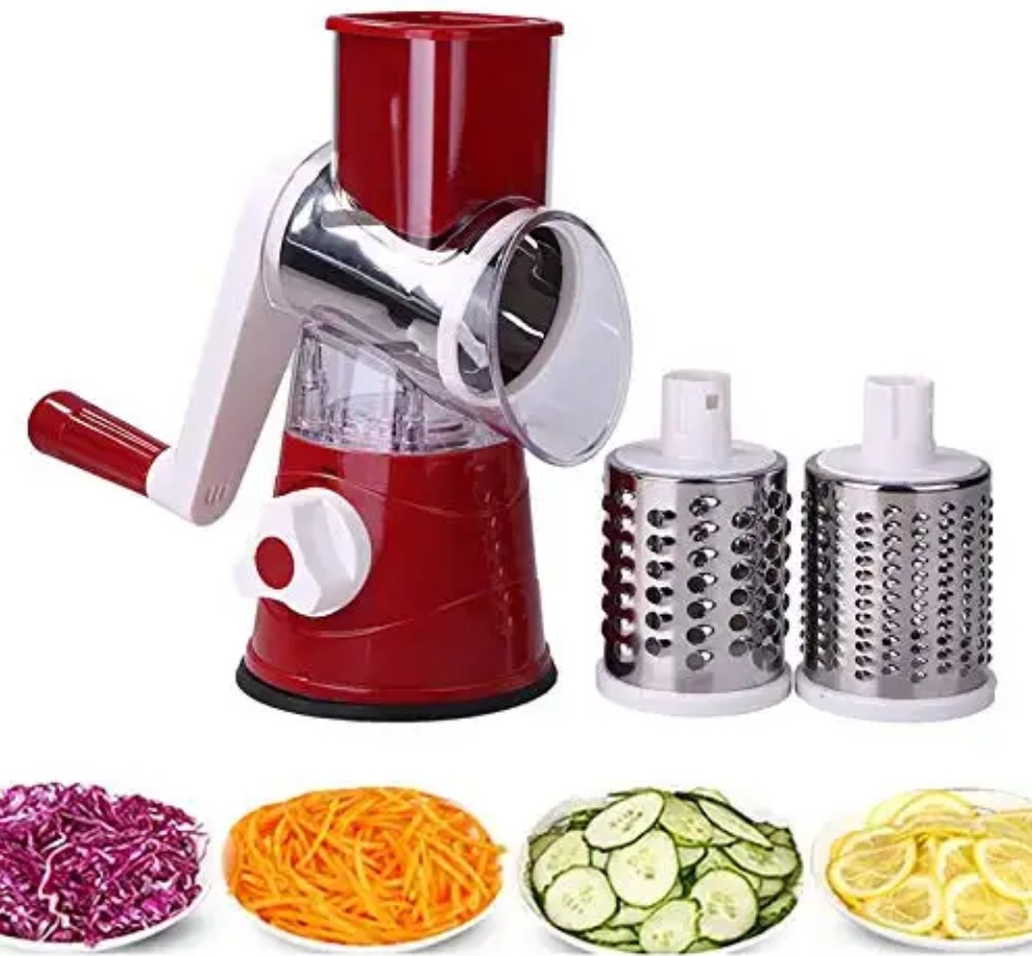 Manual Rotary Cheese Grater Round Tumbling Box Shredder Drum Multifunctional Fruit & Vegetable Cutter with Handle