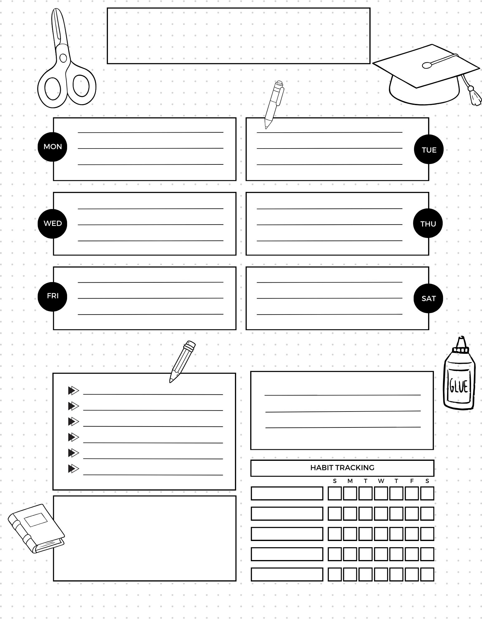 Letter Size Weekly Planner Template