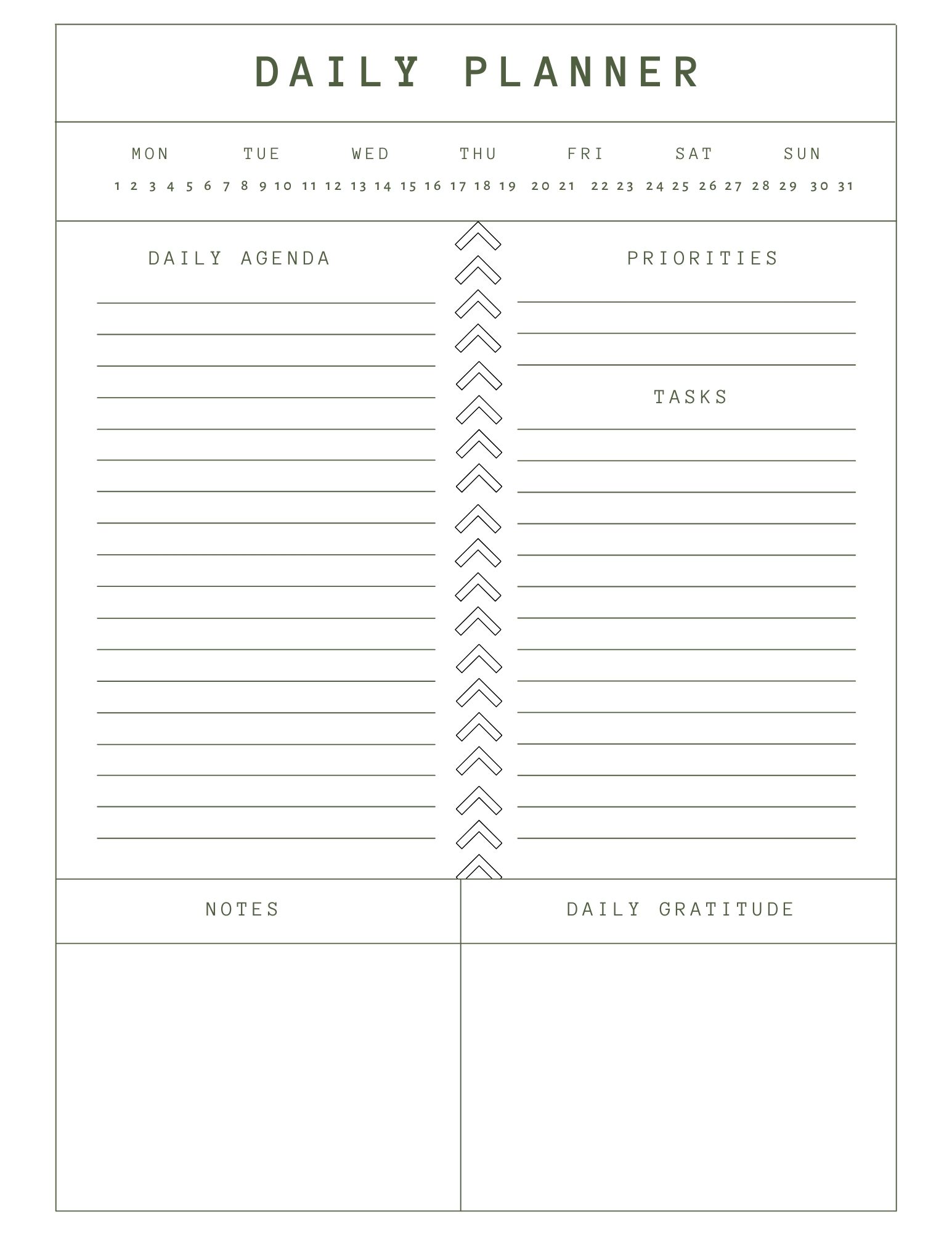 Minimalist Undated Daily Planner