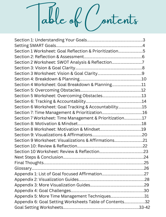 Goal Setting Workbook