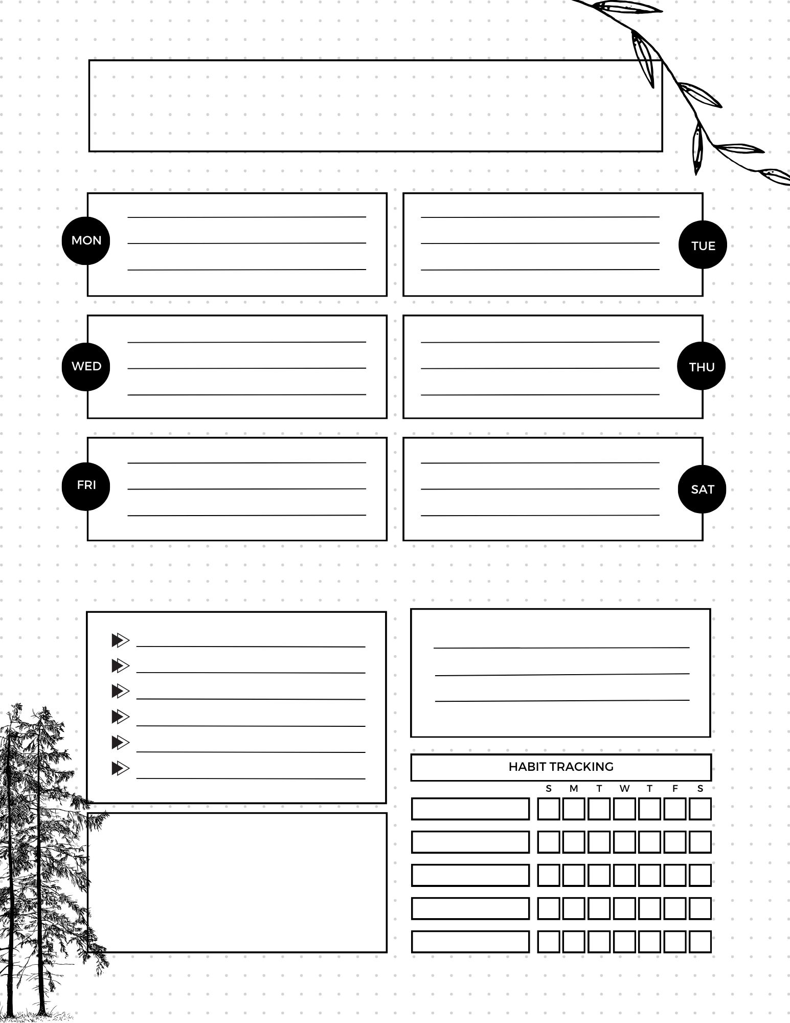 A5 Minimalist Weekly Planner Digital Template