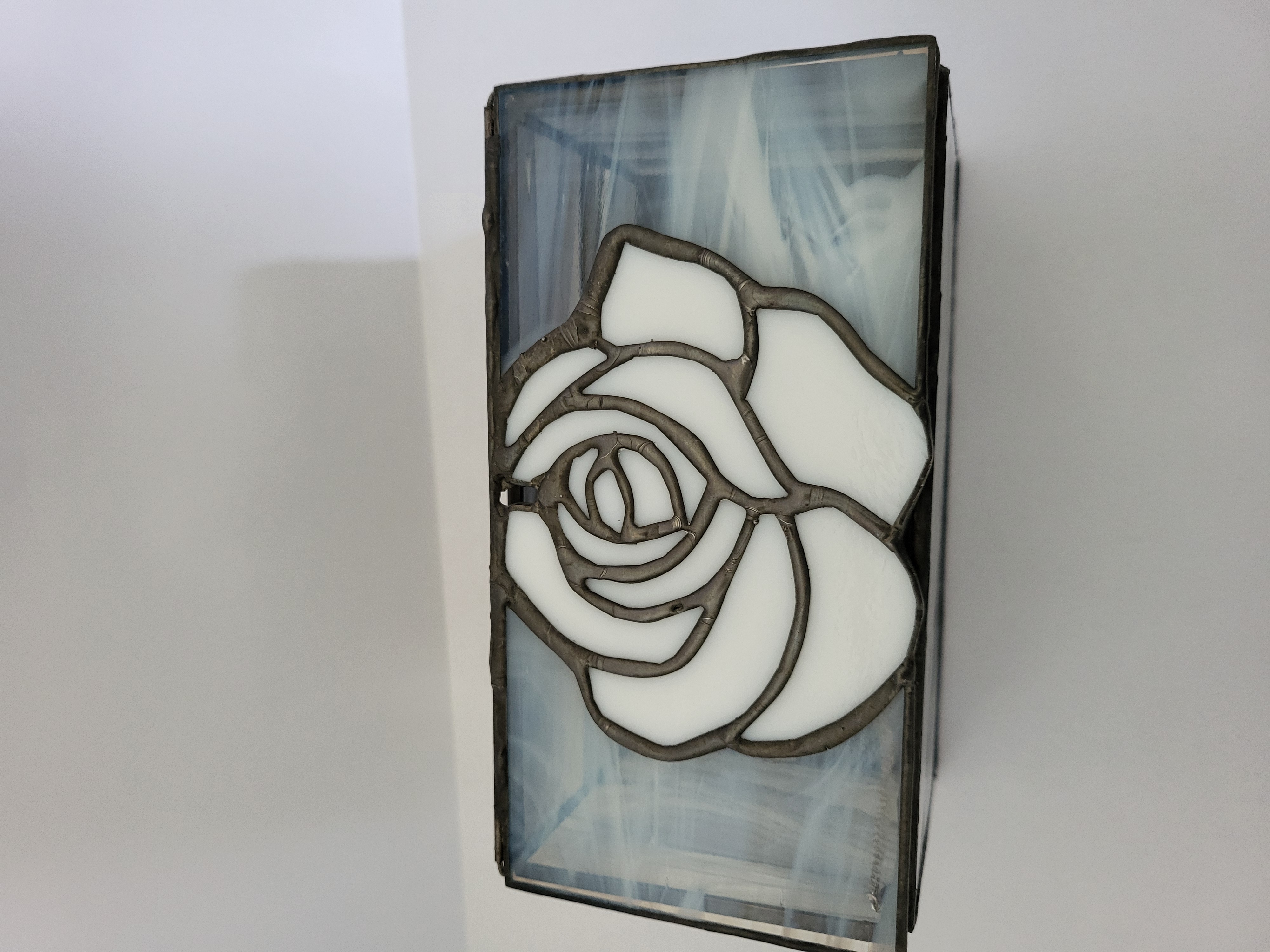 Large Black Baroque/White Rose Trinket Box