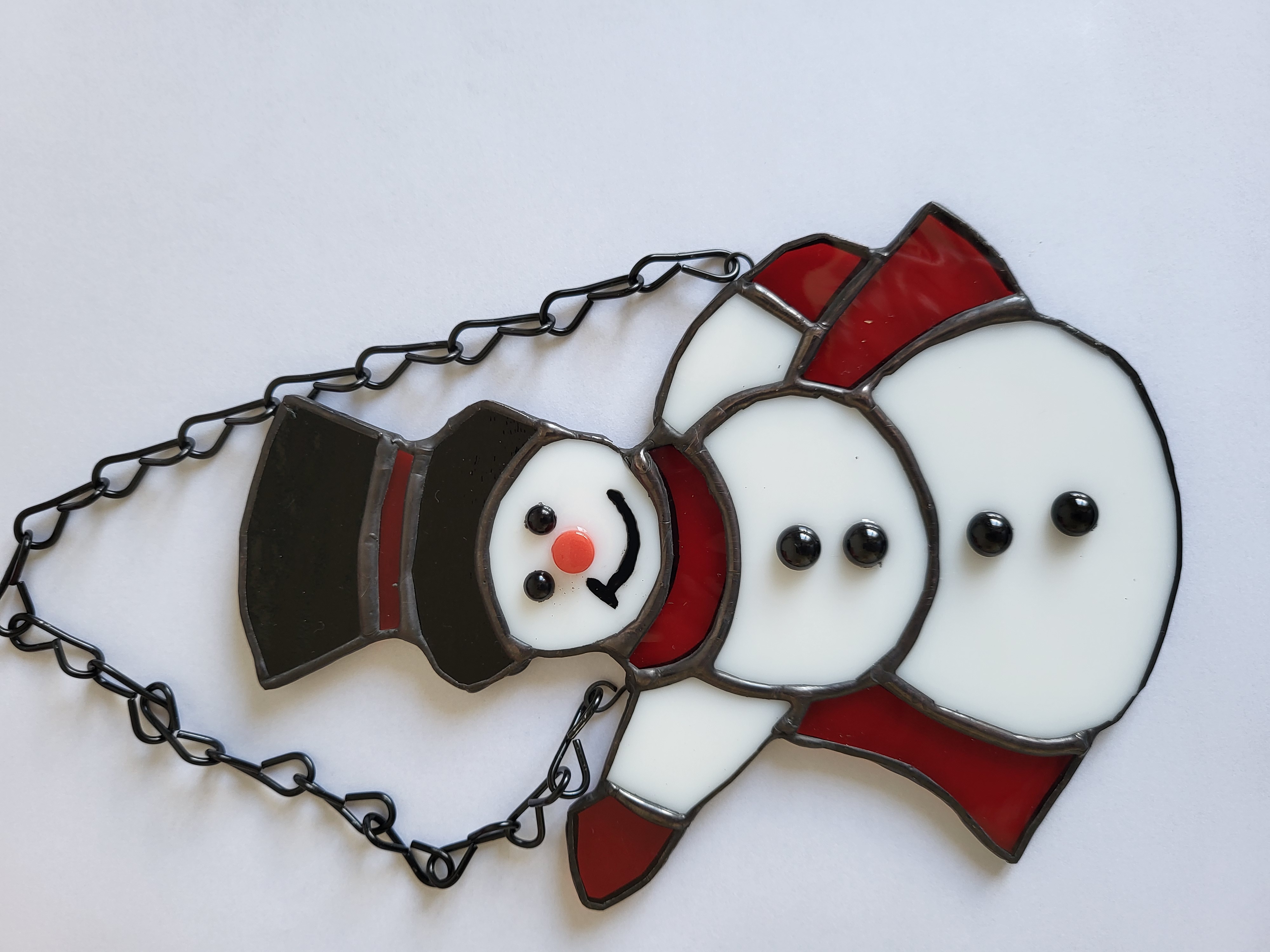 Snowman in top hat suncatcher