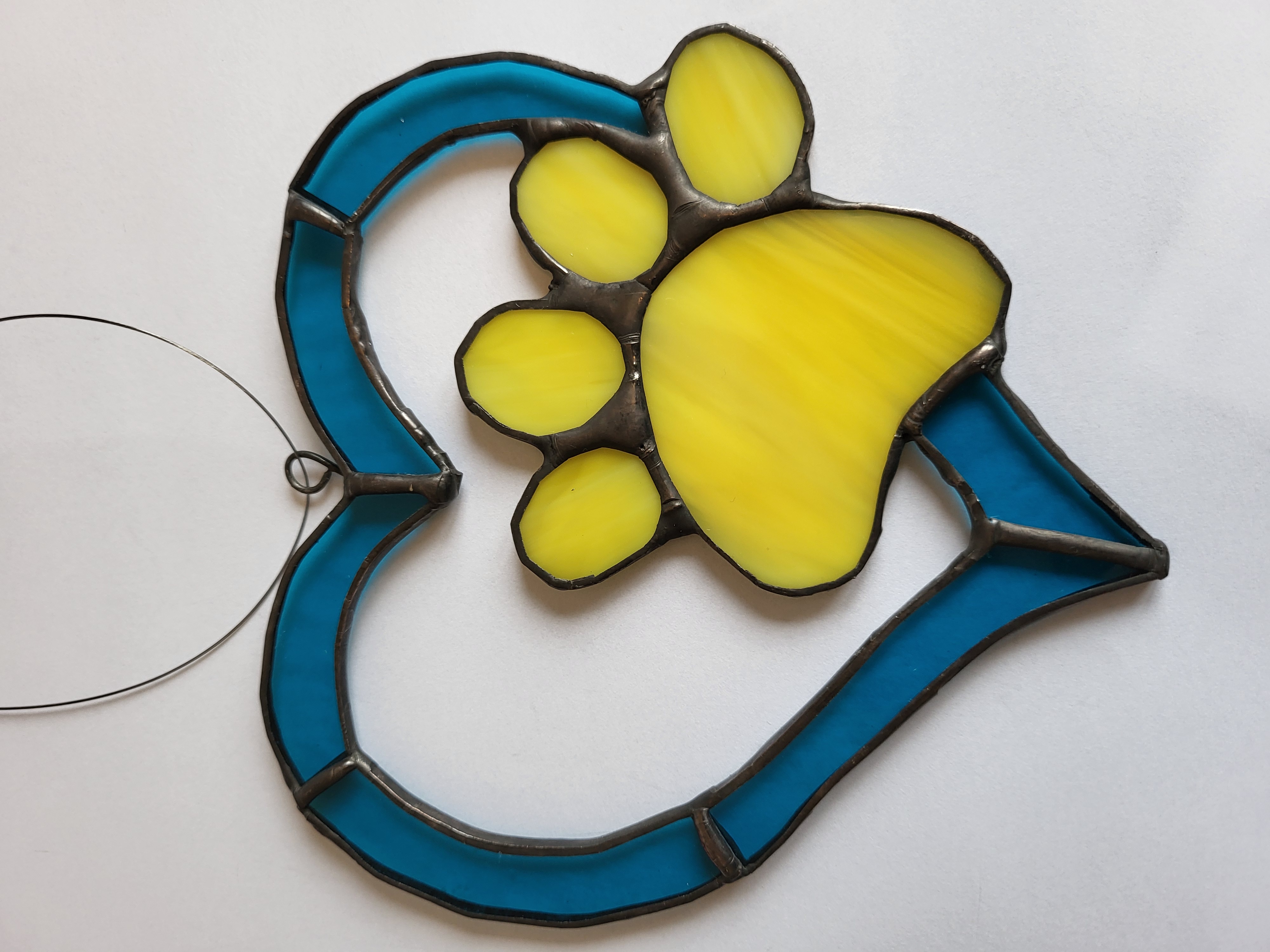 Stained Glass Paw Print Ornament