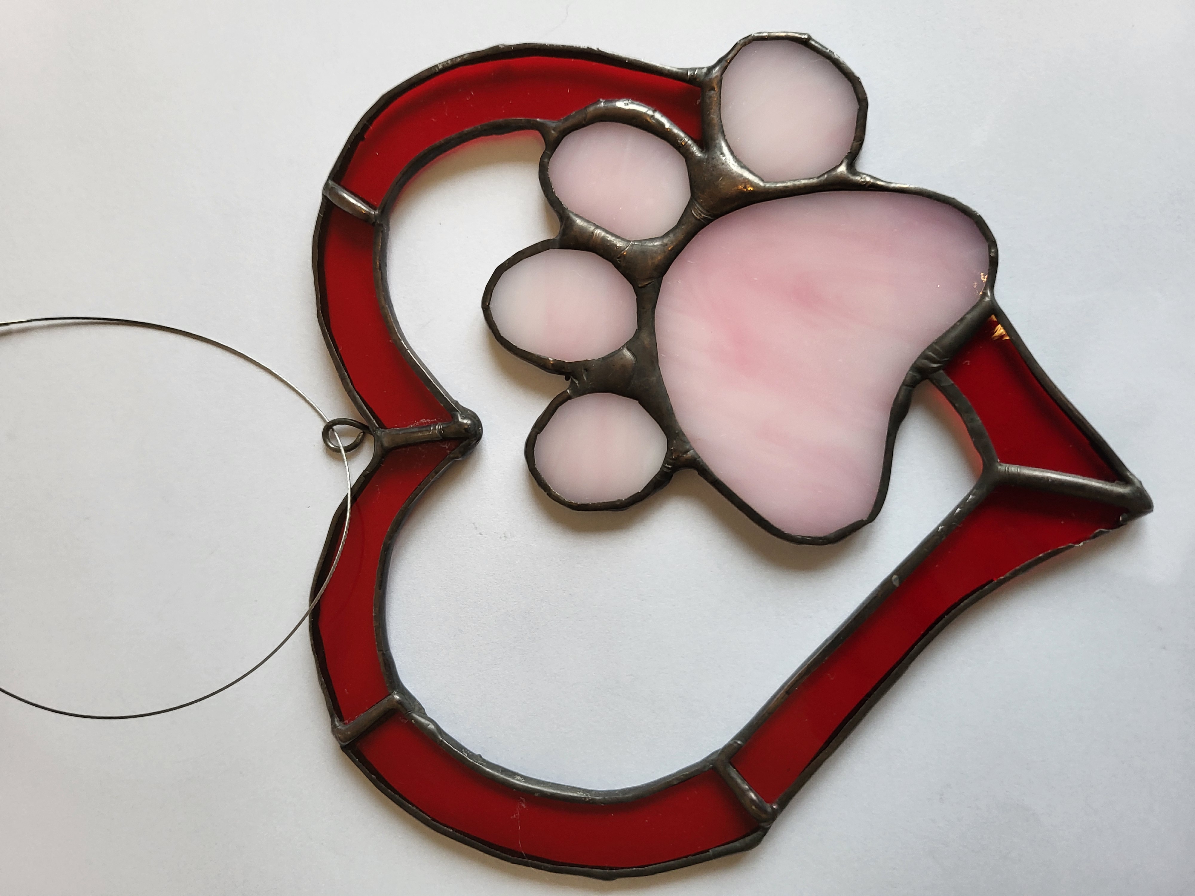 Stained Glass Paw Print Ornament