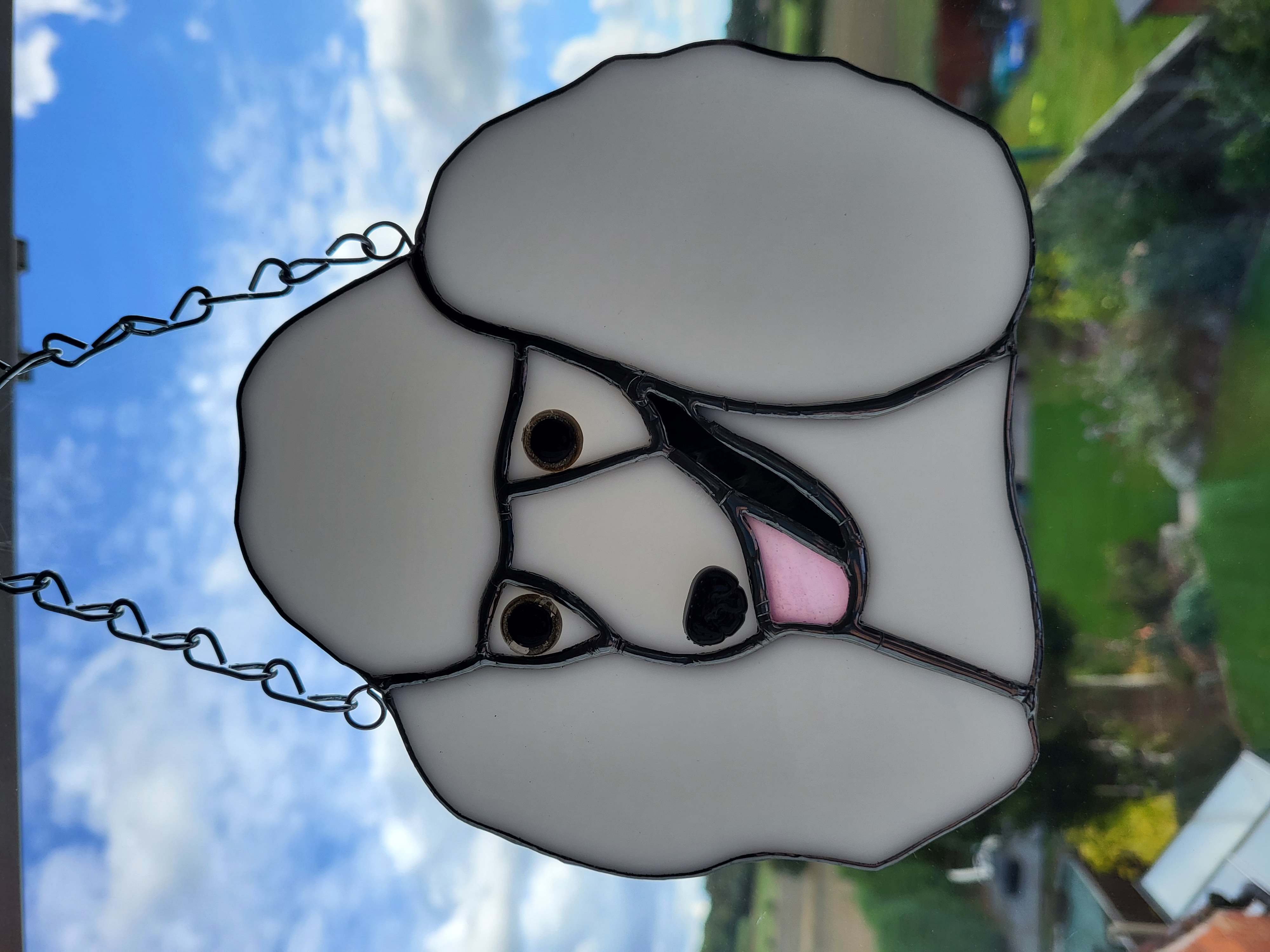 Stained Glass Poodle Suncatcher