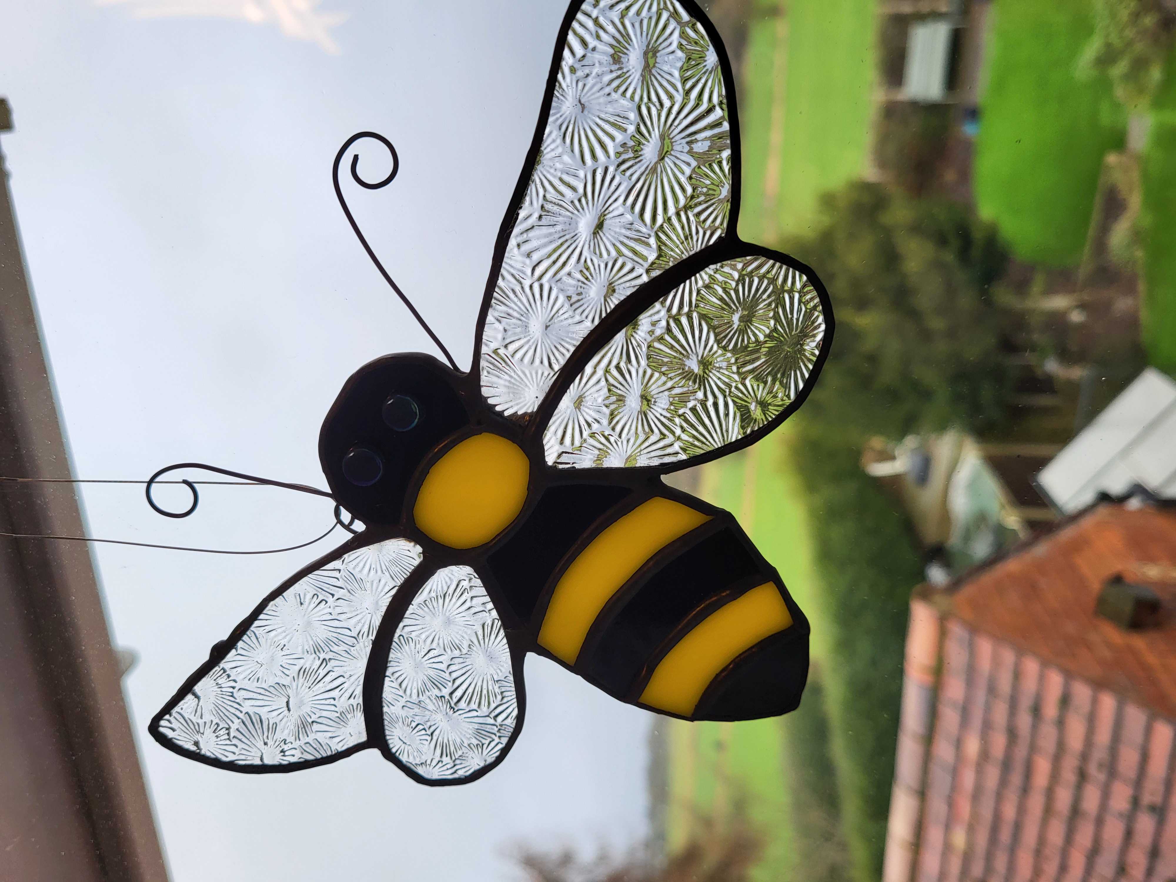 Stained Glass Bee Suncatcher