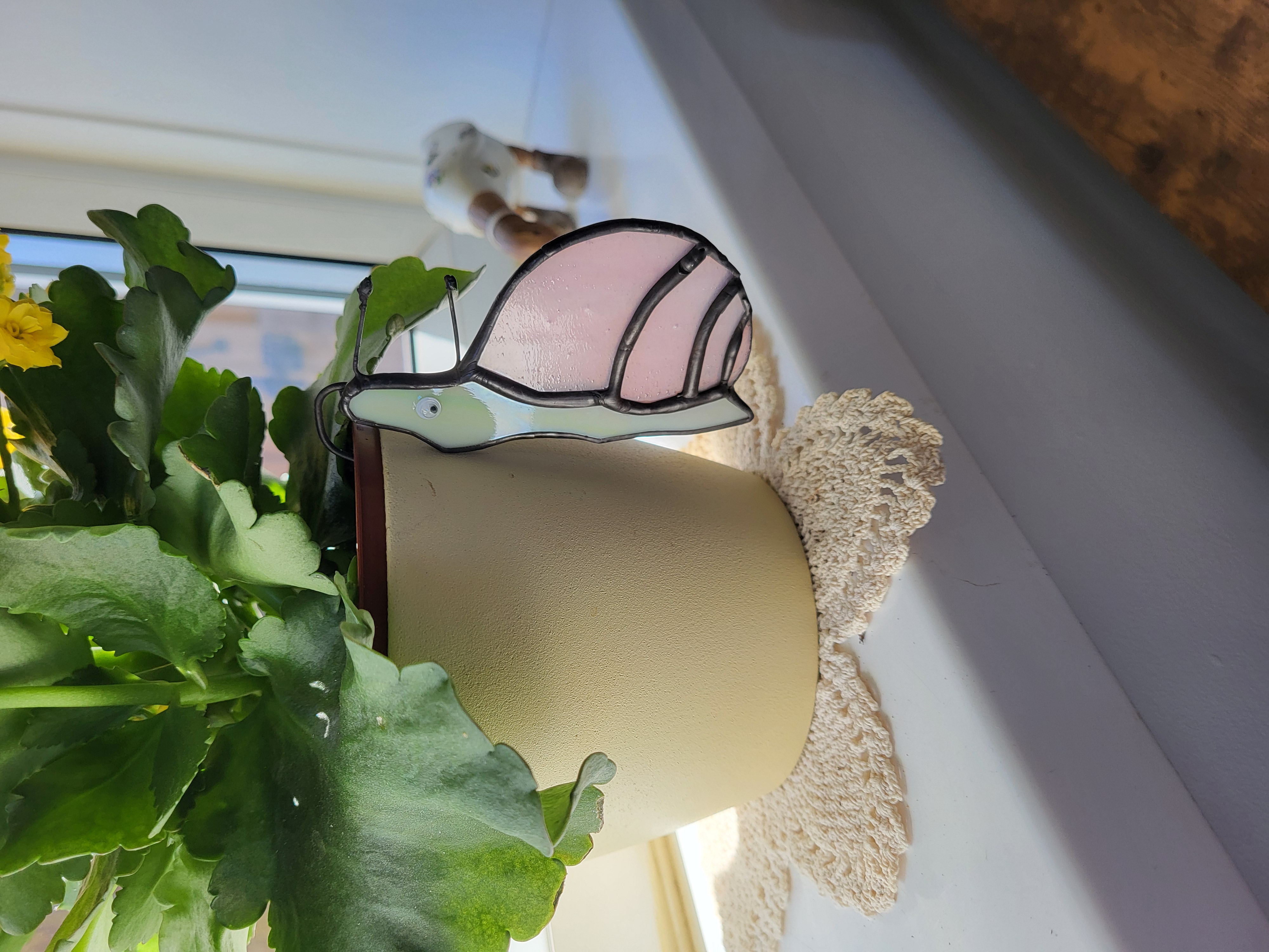 Snail plant pot hugger