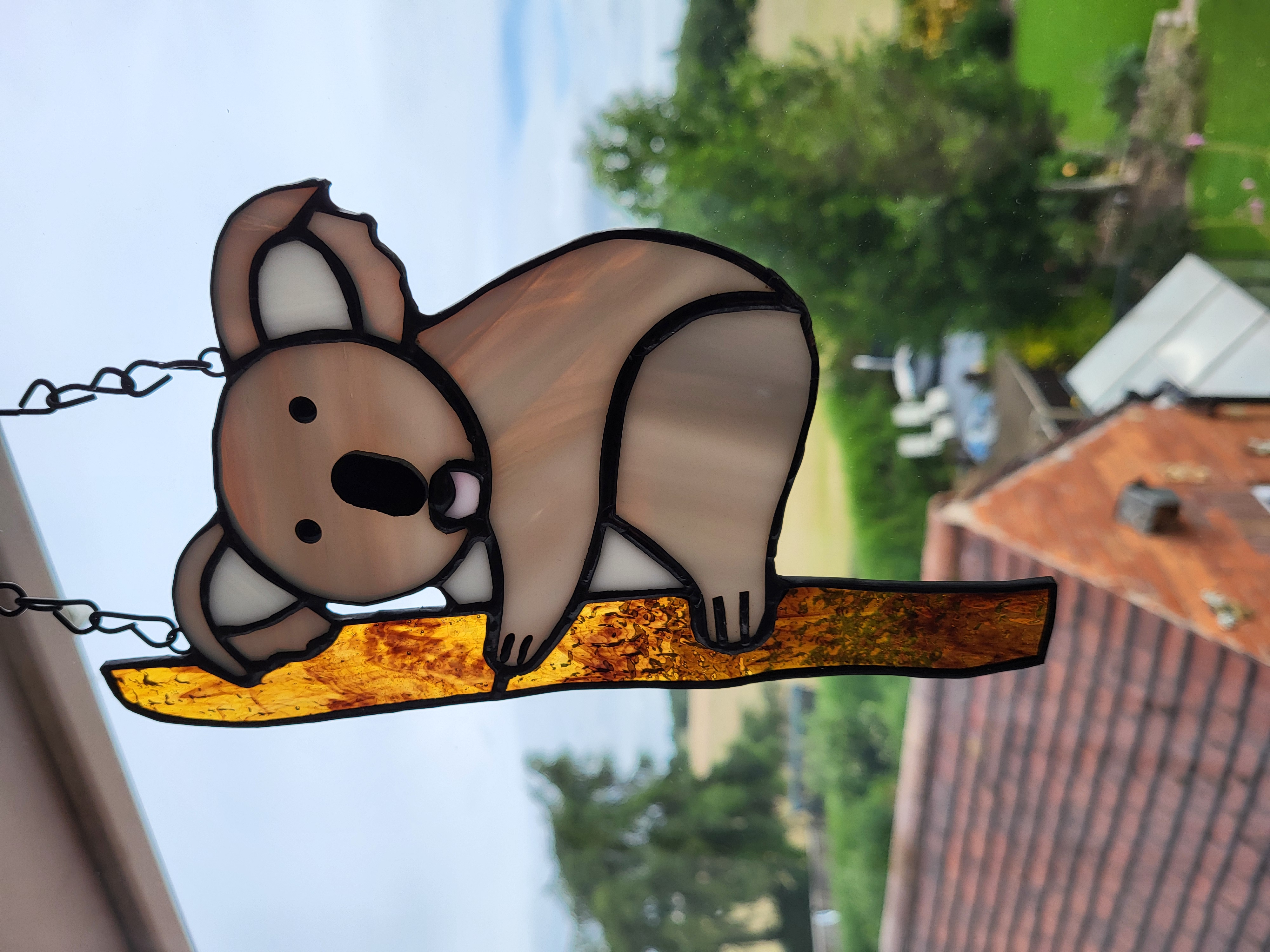 Stained Glass Koala Bear Suncatcher