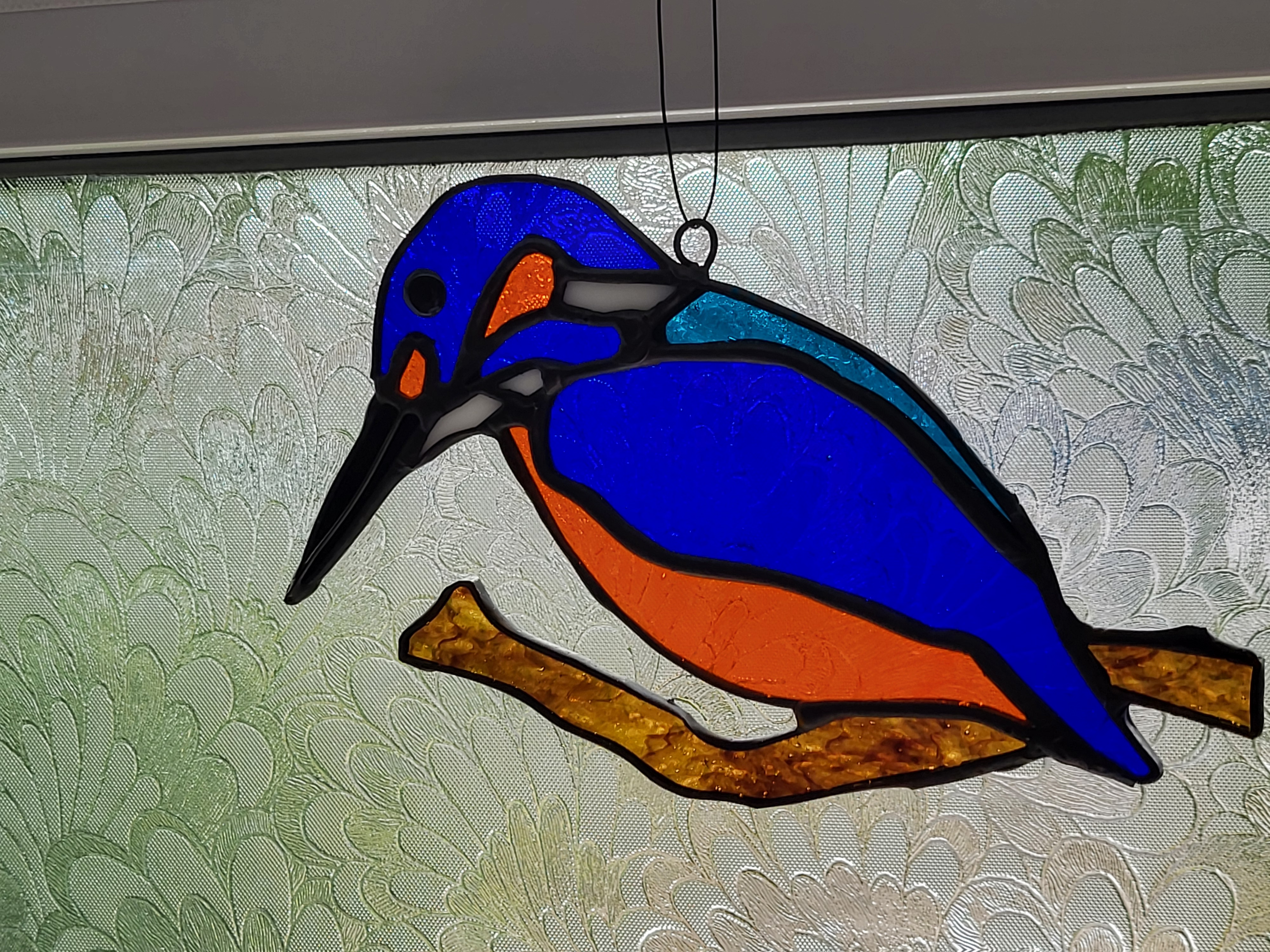 Stained Glass Kingfisher Suncatcher