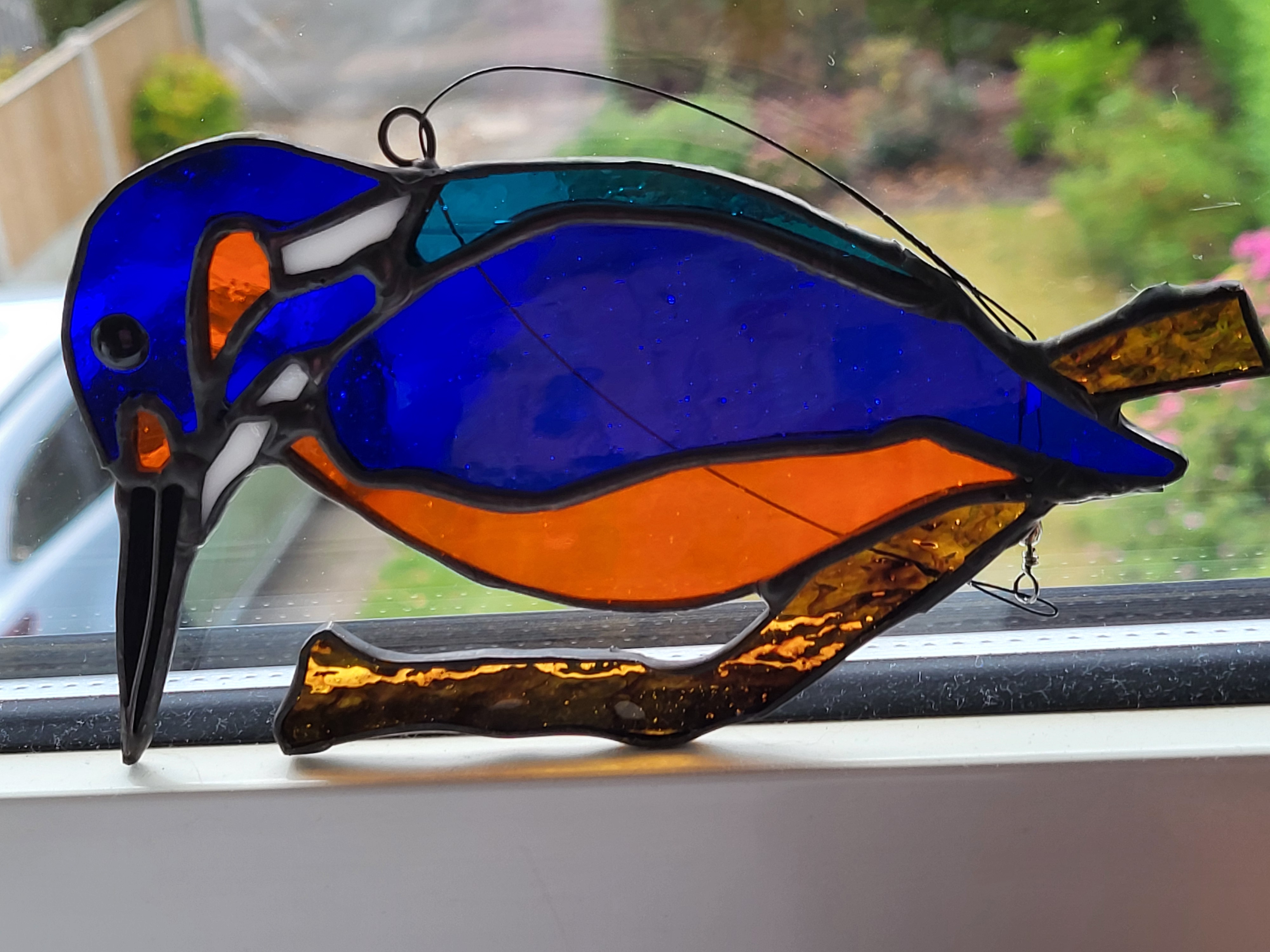 Stained Glass Kingfisher Suncatcher