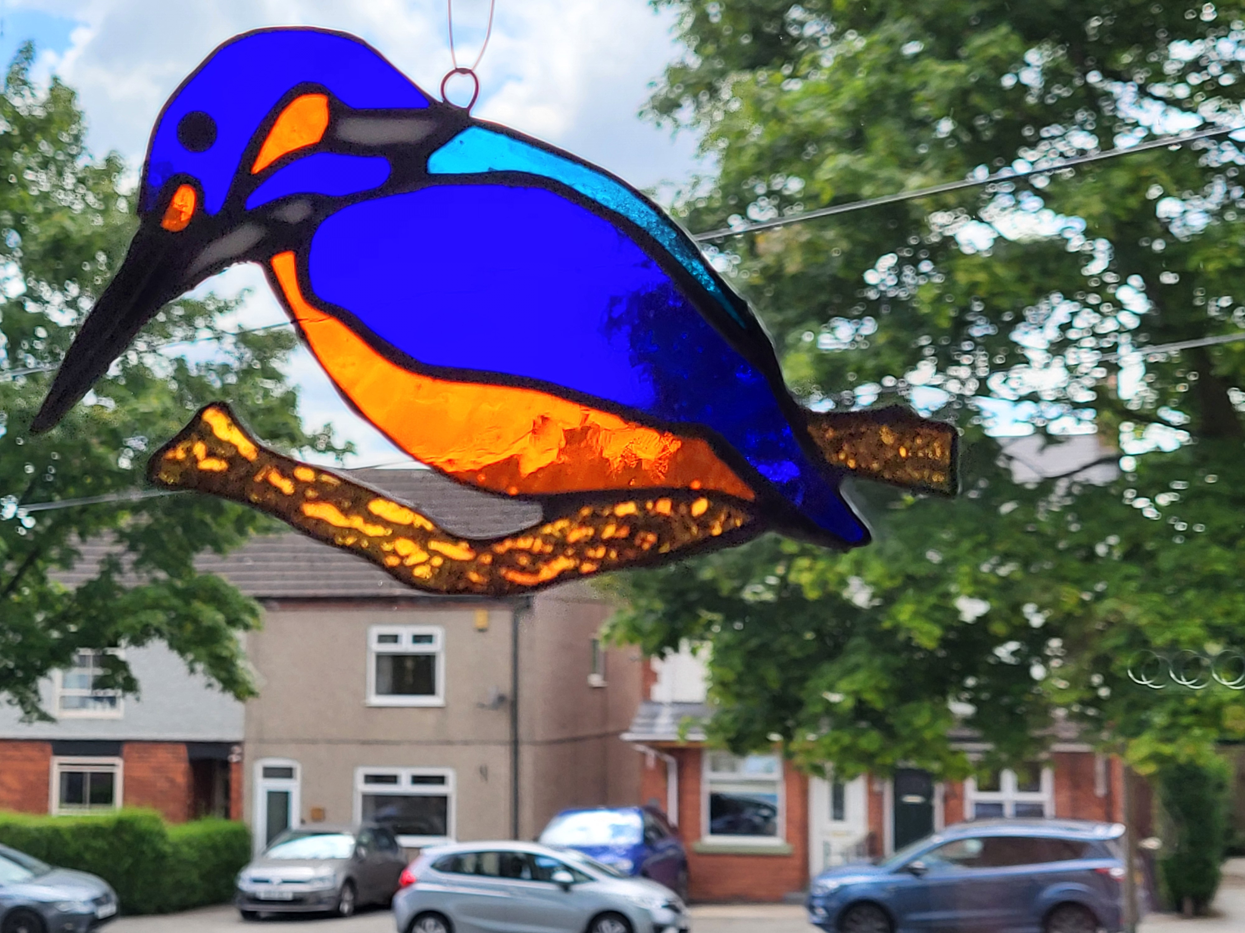 Stained Glass Kingfisher Suncatcher