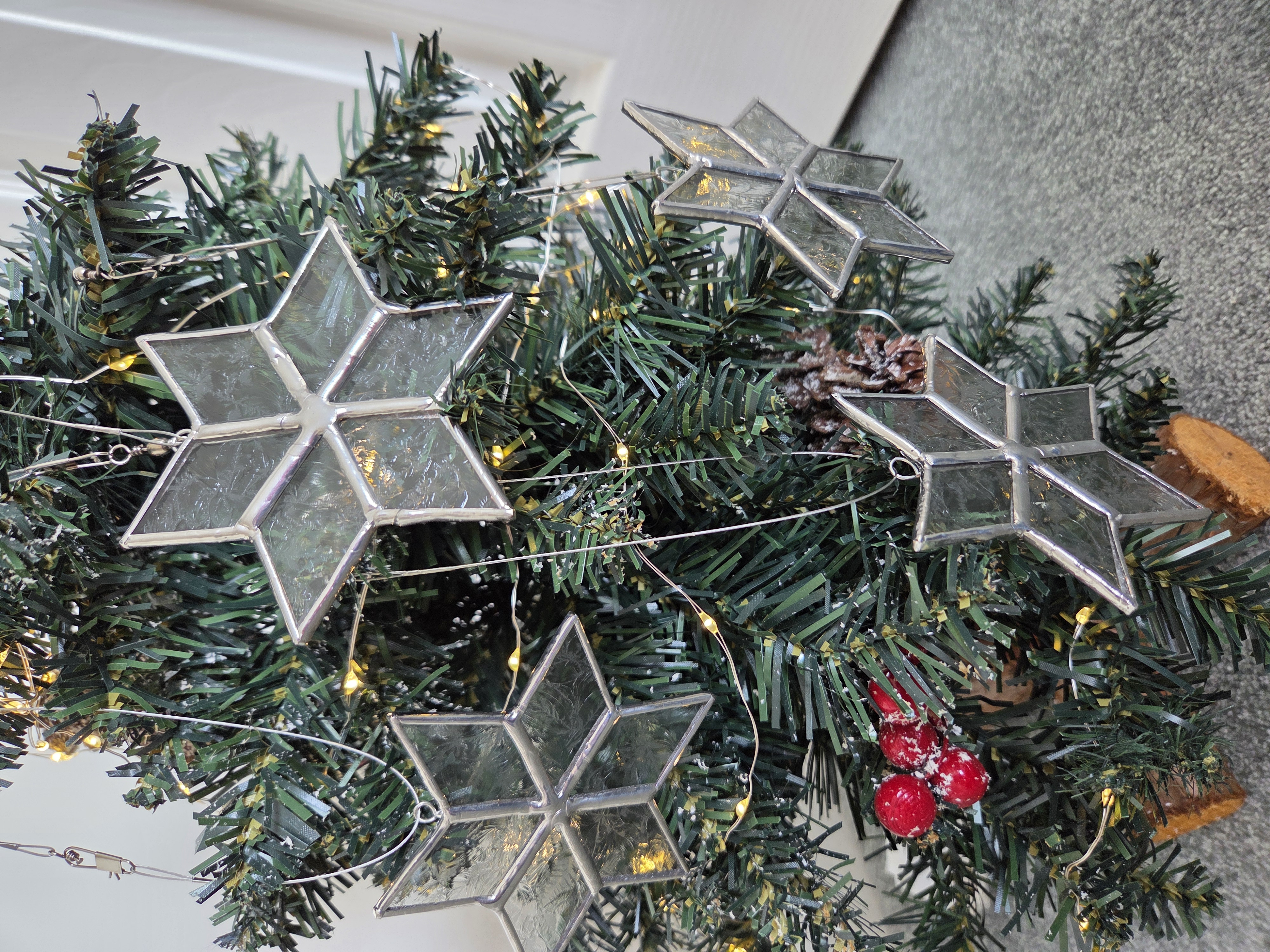Glass Star Christmas Tree Ornaments