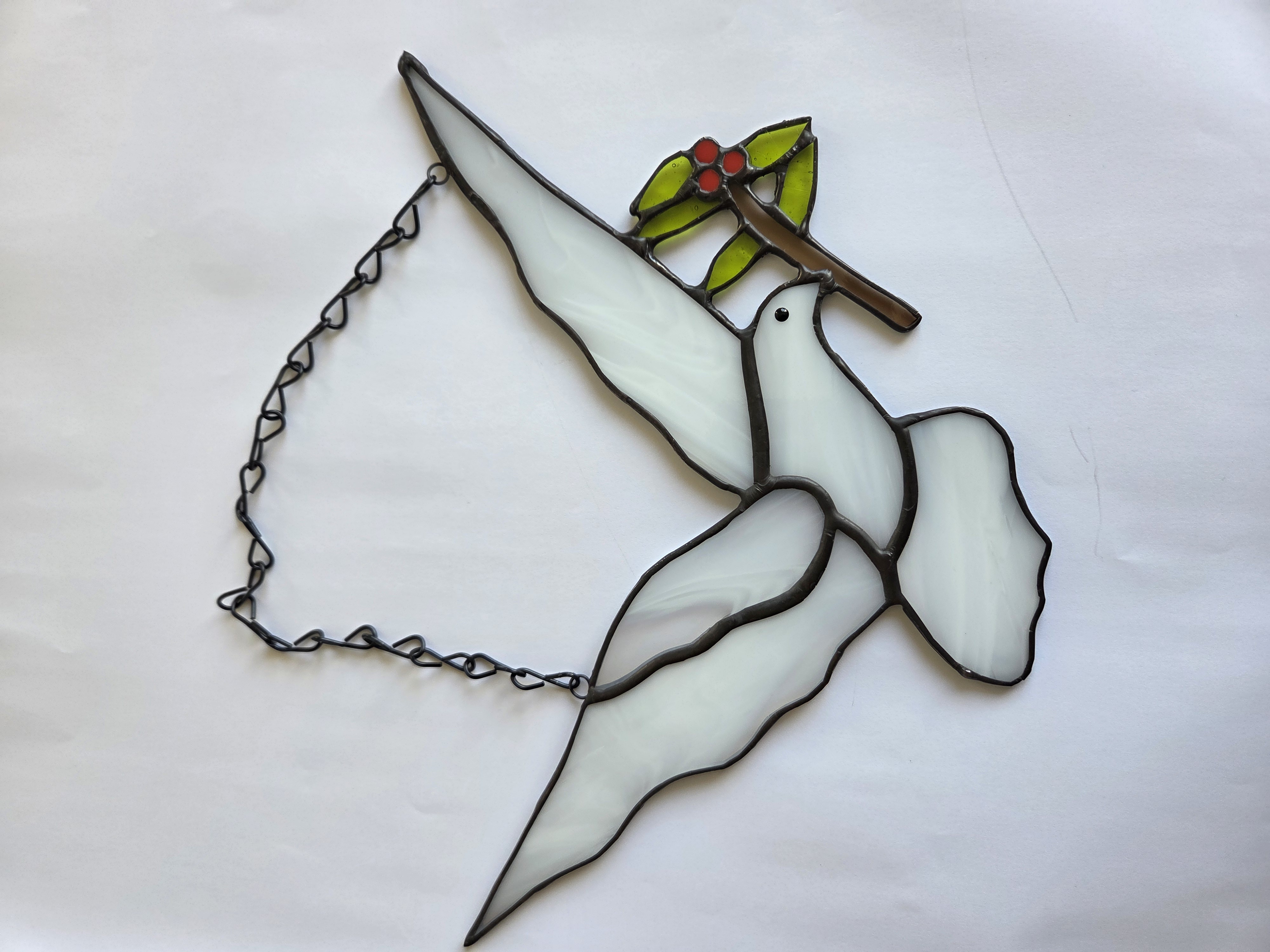 Stained Glass Dove Suncatcher