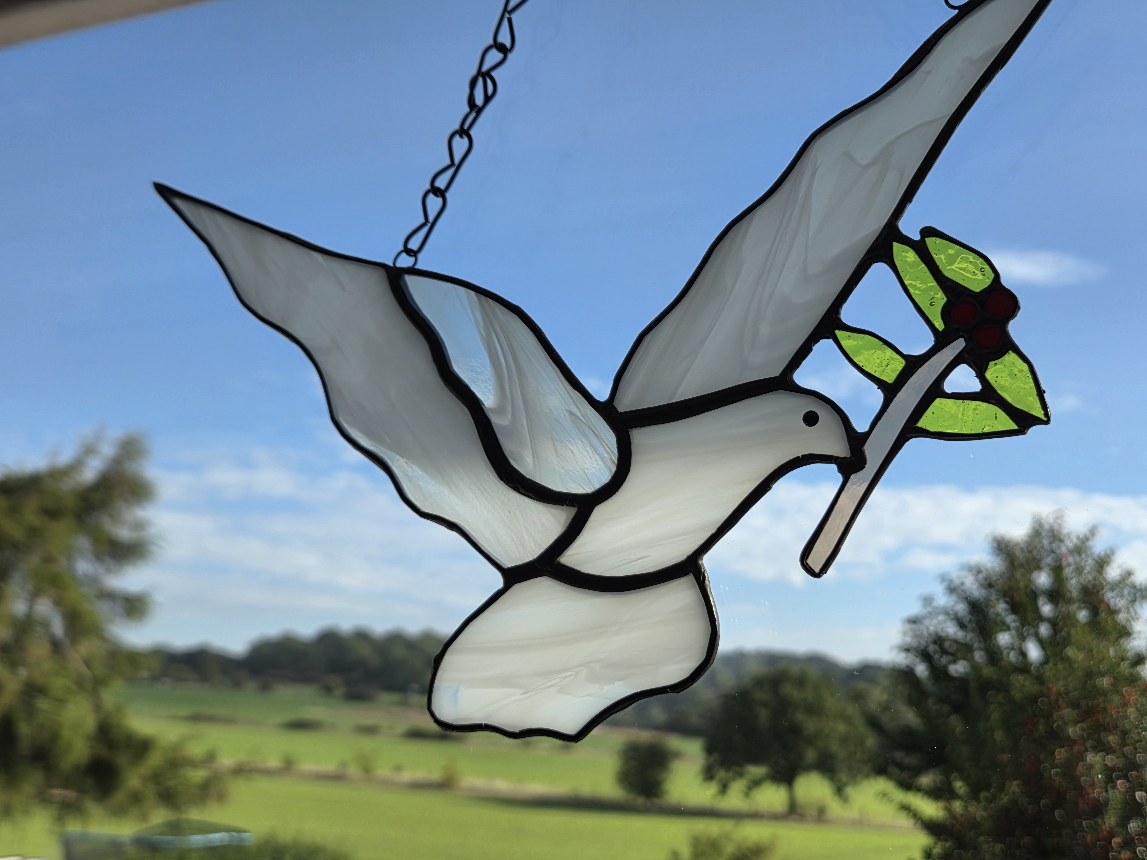 Stained Glass Dove Suncatcher