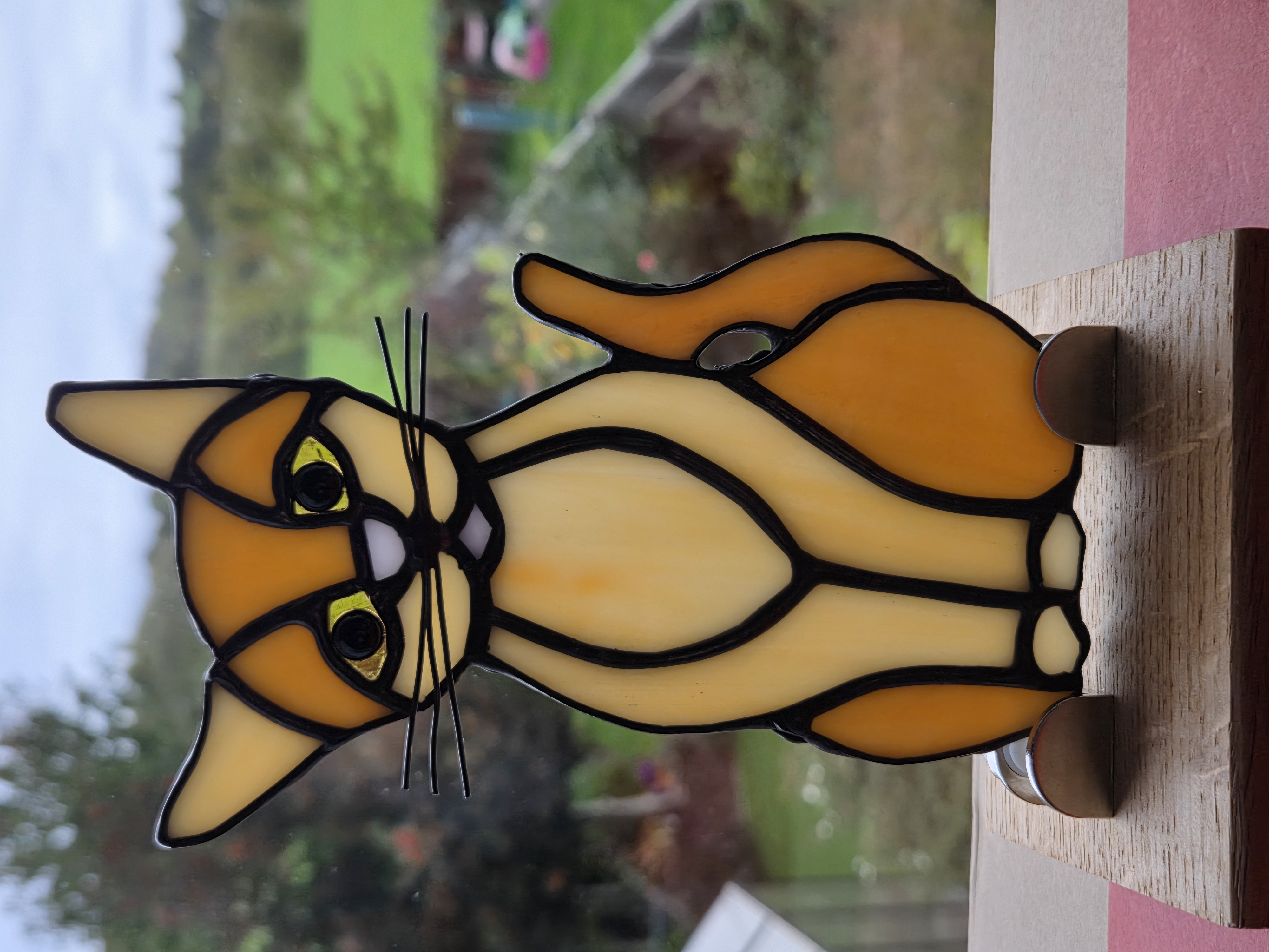 Stained Glass Cat Figurine