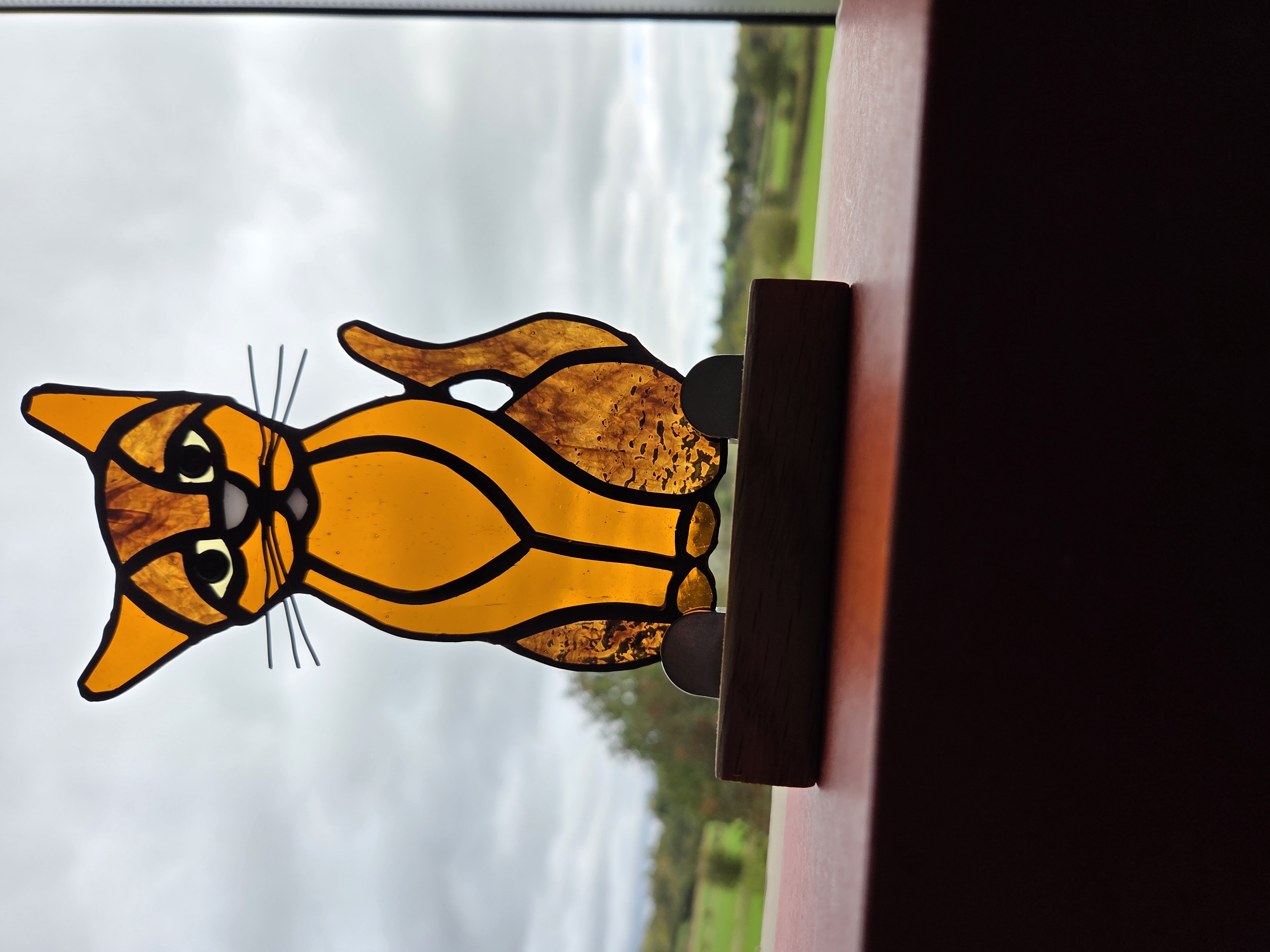 Stained Glass Cat Figurine
