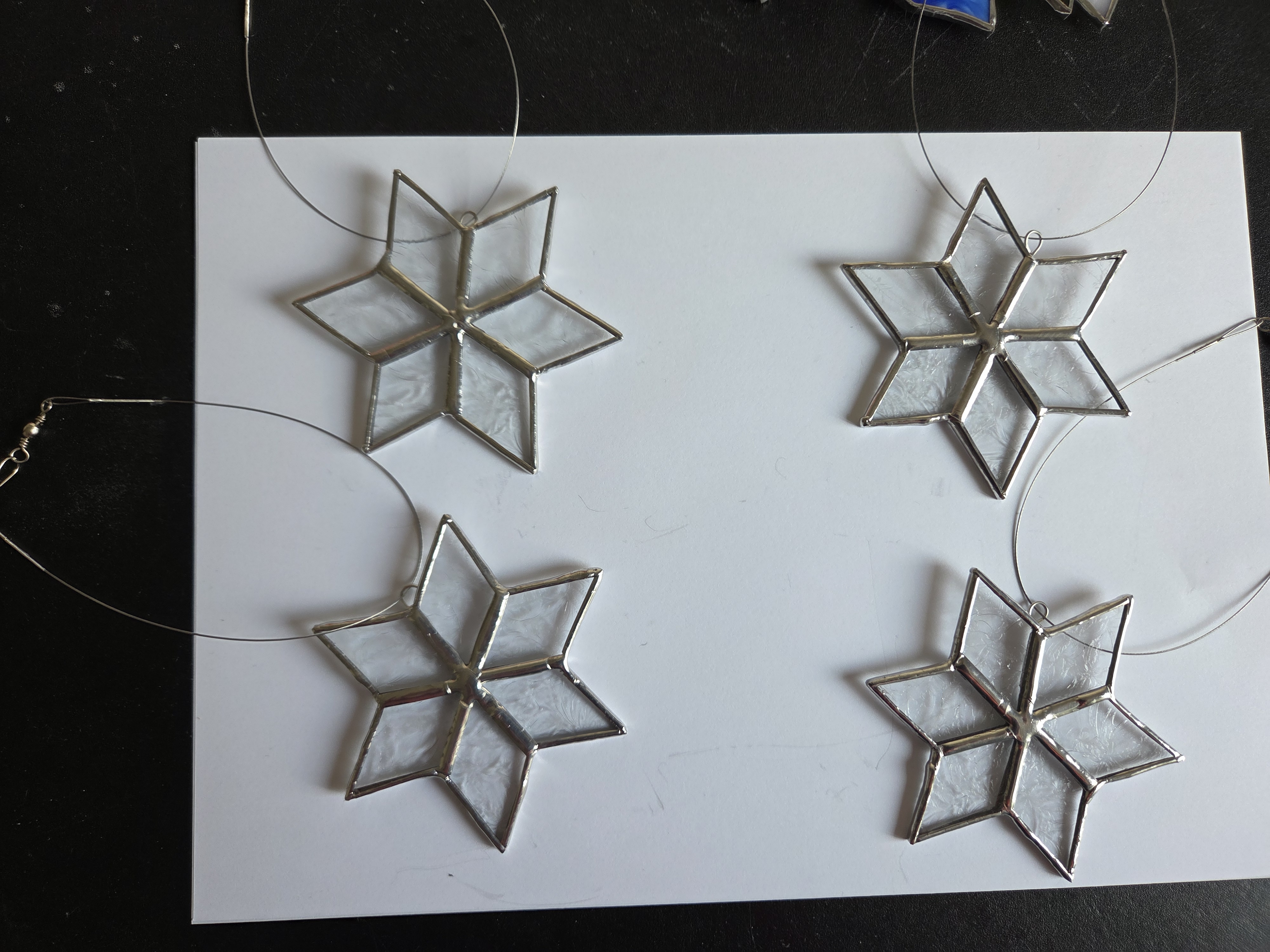 Glass Star Christmas Tree Ornaments