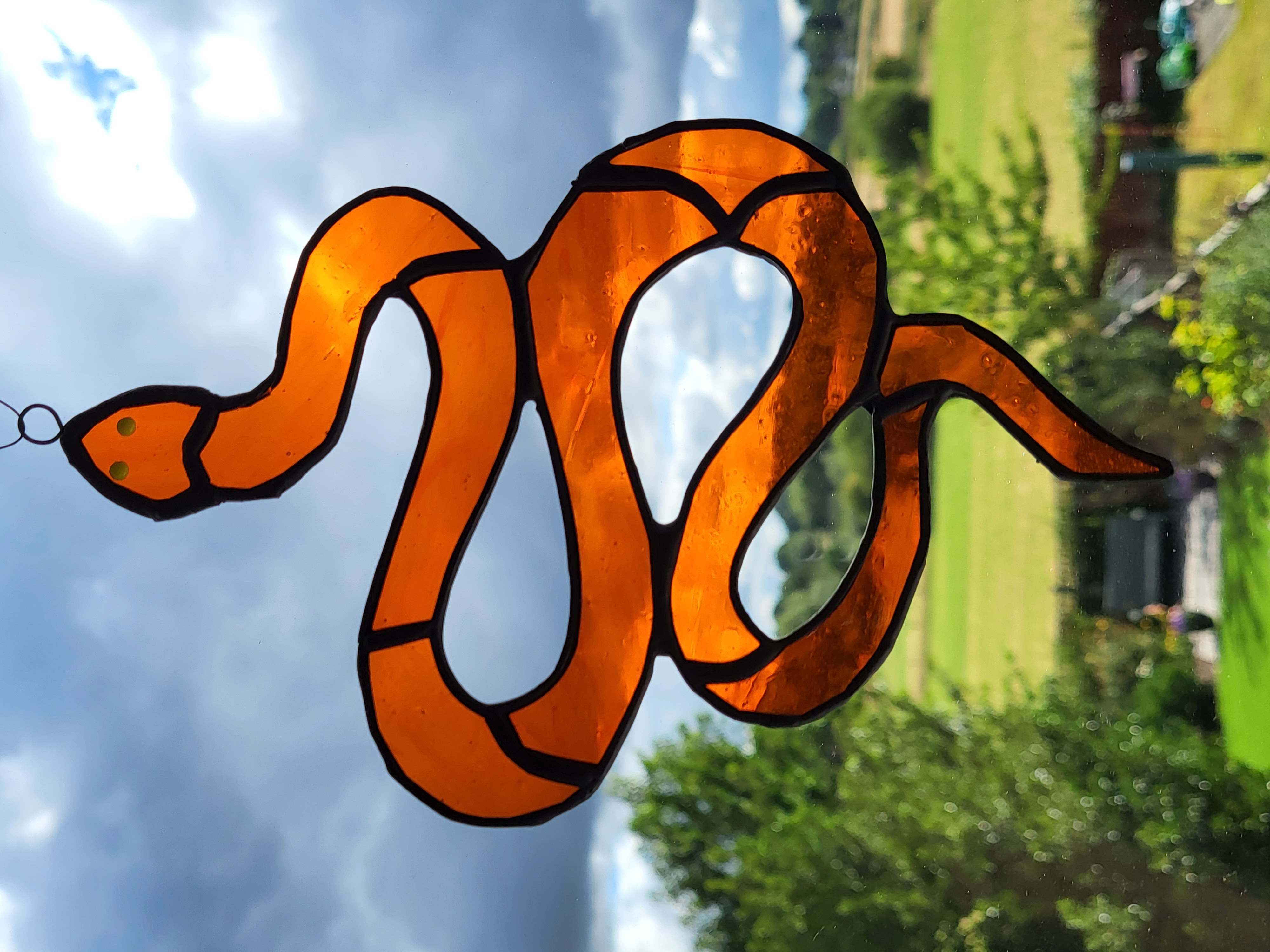 Stained Glass Snake Suncatcher
