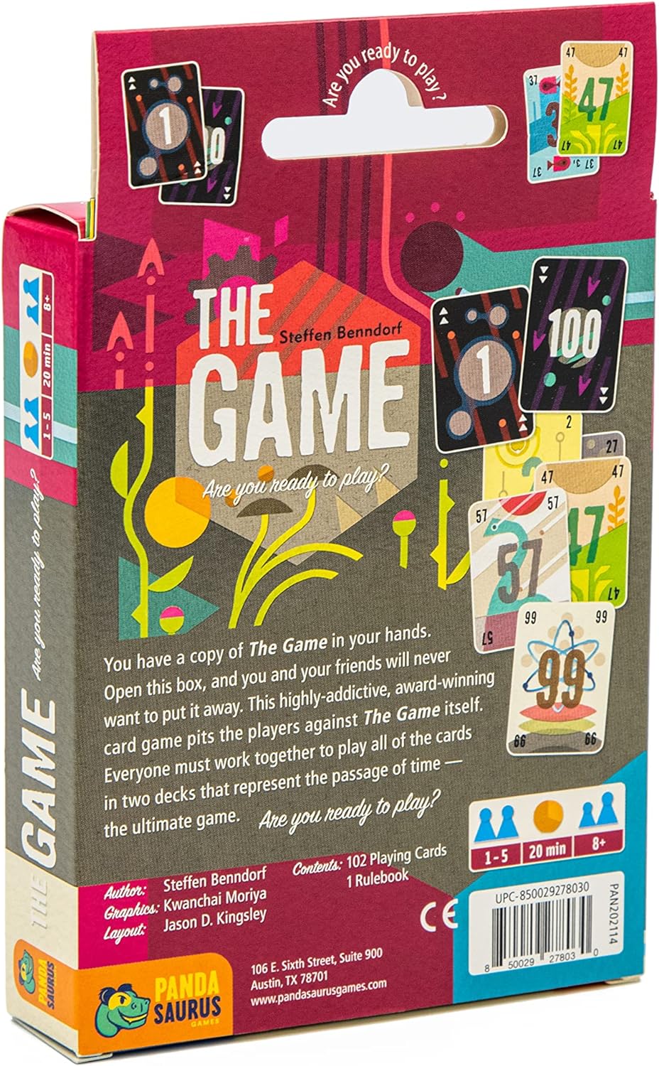 The Game Card Game - A Highly-Addictive Challenge of Teamwork and Strategy, Fun Family Game for Kids and Adults, Ages 8+, 1-5 Players, 20 Minute Playtime, Made by Pandasaurus Games