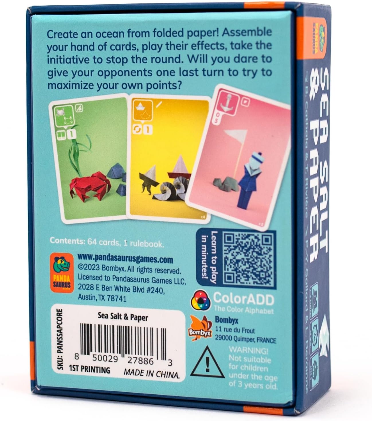 Pandasaurus Games Sea Salt and Paper Card Game - Ocean-Themed Strategy Game, Fast-Paced and Tactical, Fun Family Game for Kids and Adults, Ages 8+, 2-4 Players, 30-45 Minute Playtime, Made