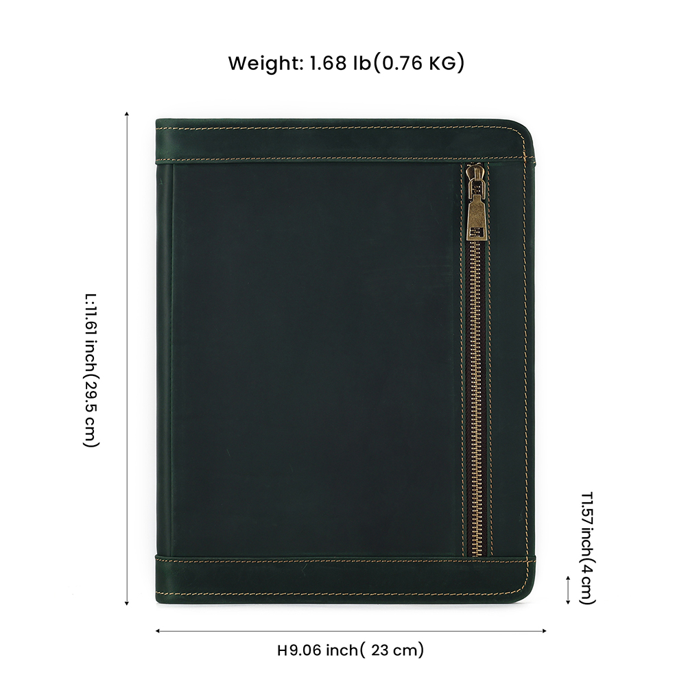 Portfolio Business Padfolio Folder with Zipper Bundle with A4 Leather Padfolio Clipboard