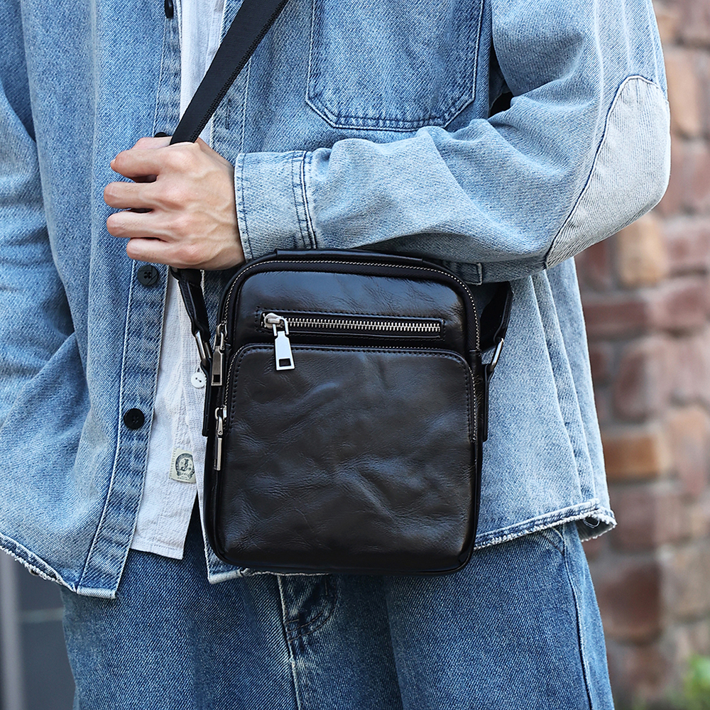 Toq quality real leather messenger bag