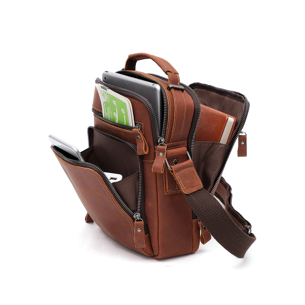 Toq quality real leather messenger bag