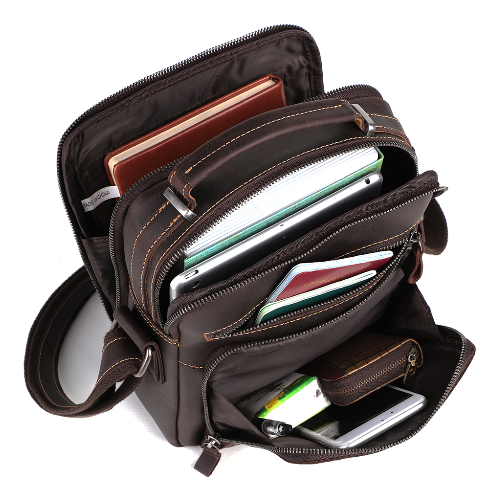 Toq quality real leather messenger bag