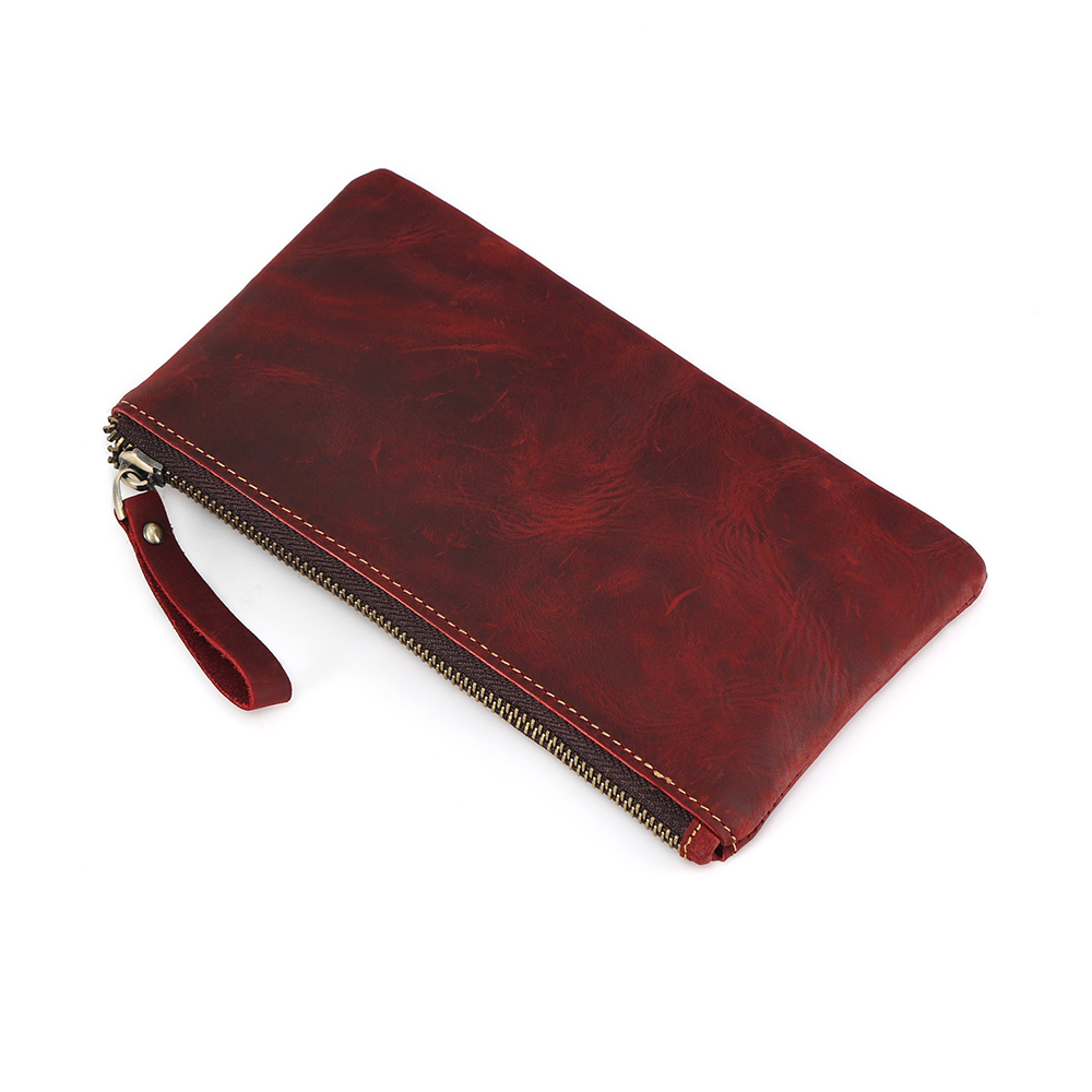 Real Crazy Horse Leather Unisex Coin Purse 