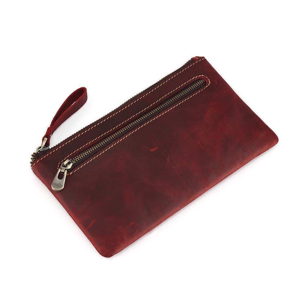 Real Crazy Horse Leather Unisex Coin Purse 