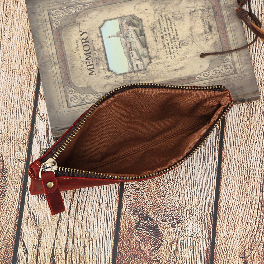 Real Crazy Horse Leather Unisex Coin Purse 