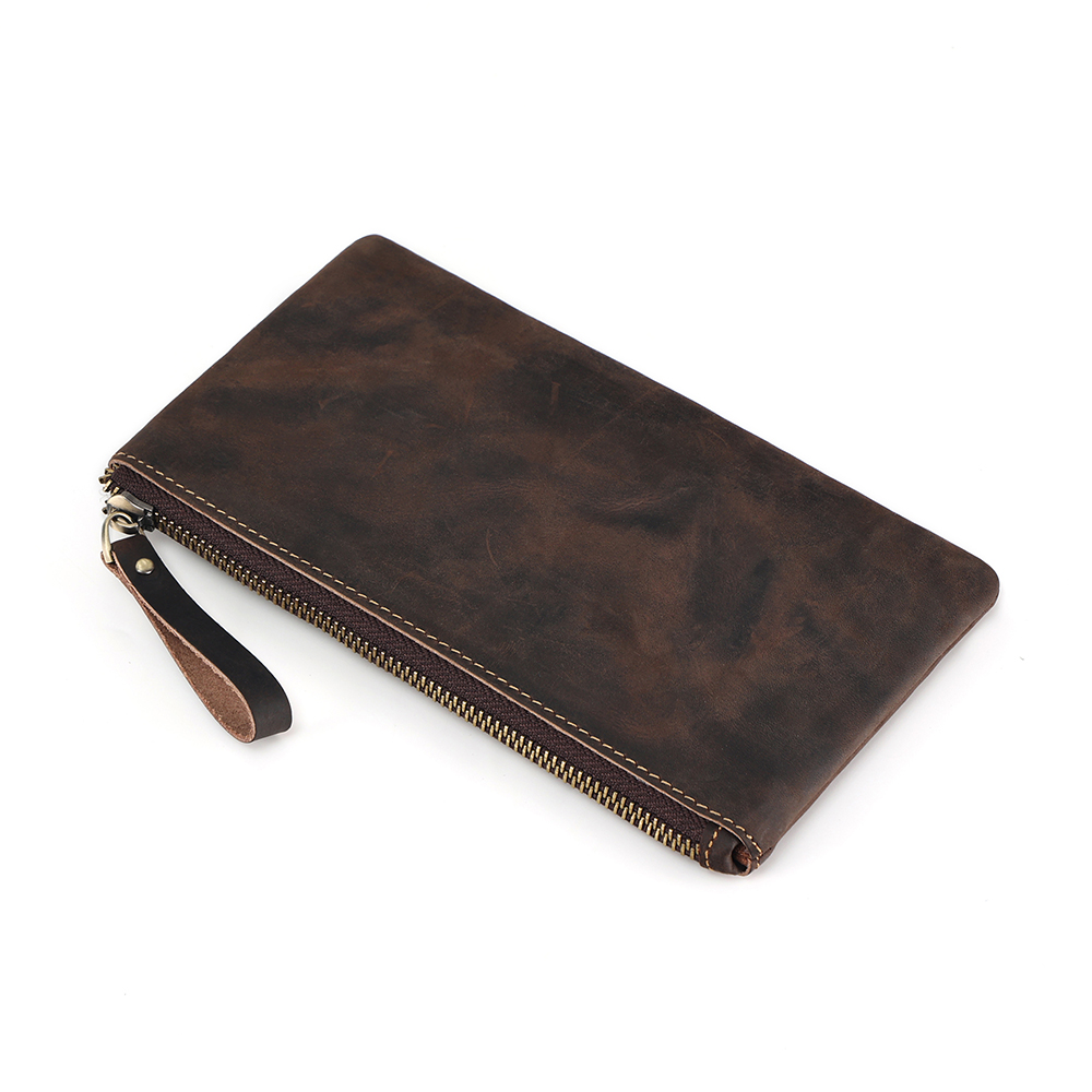 Real Crazy Horse Leather Unisex Coin Purse 