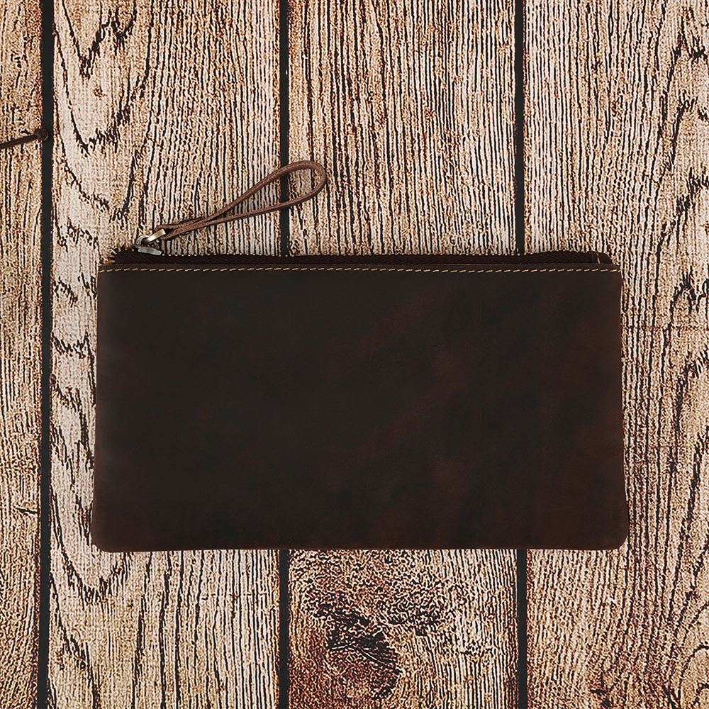 Real Crazy Horse Leather Unisex Coin Purse 