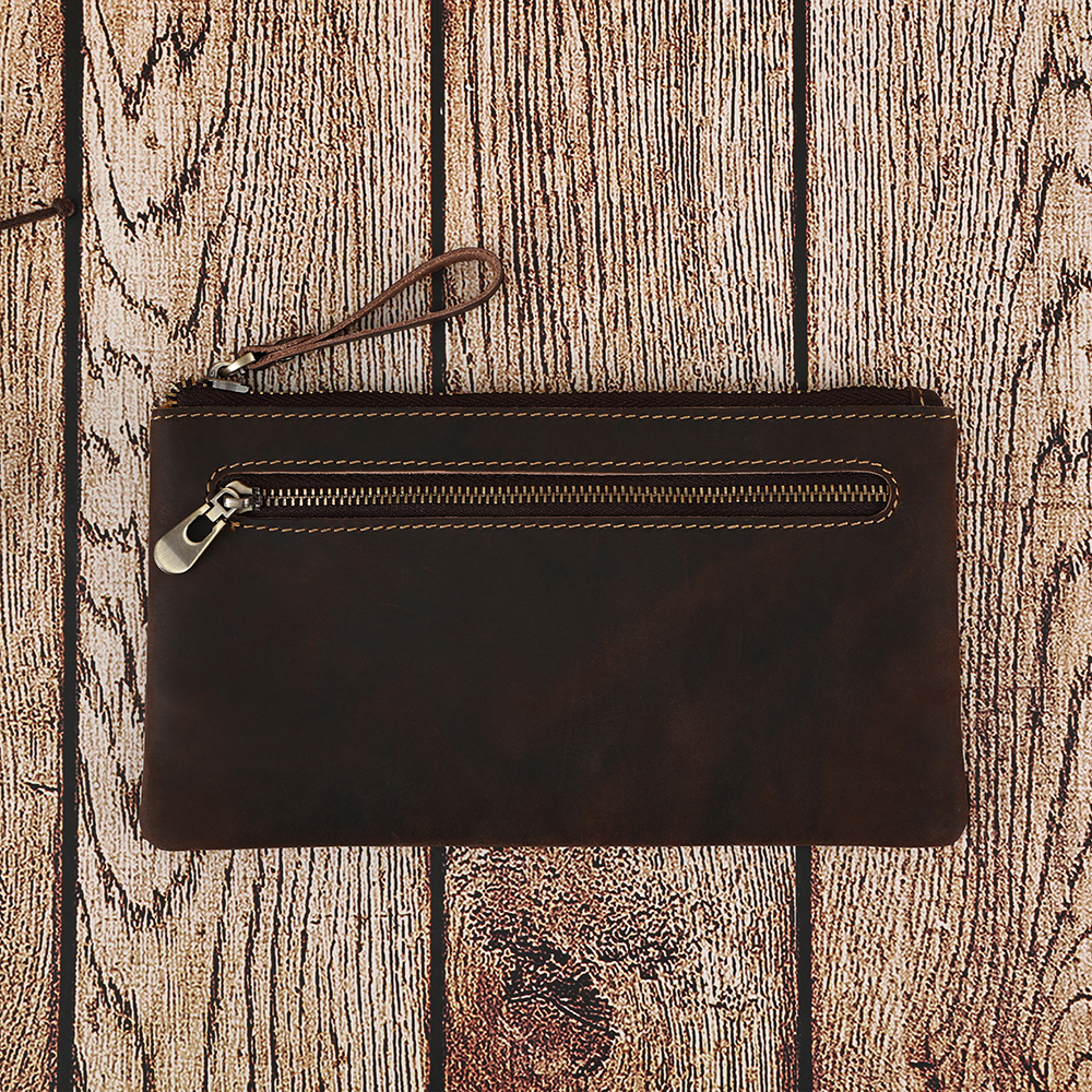 Real Crazy Horse Leather Unisex Coin Purse 