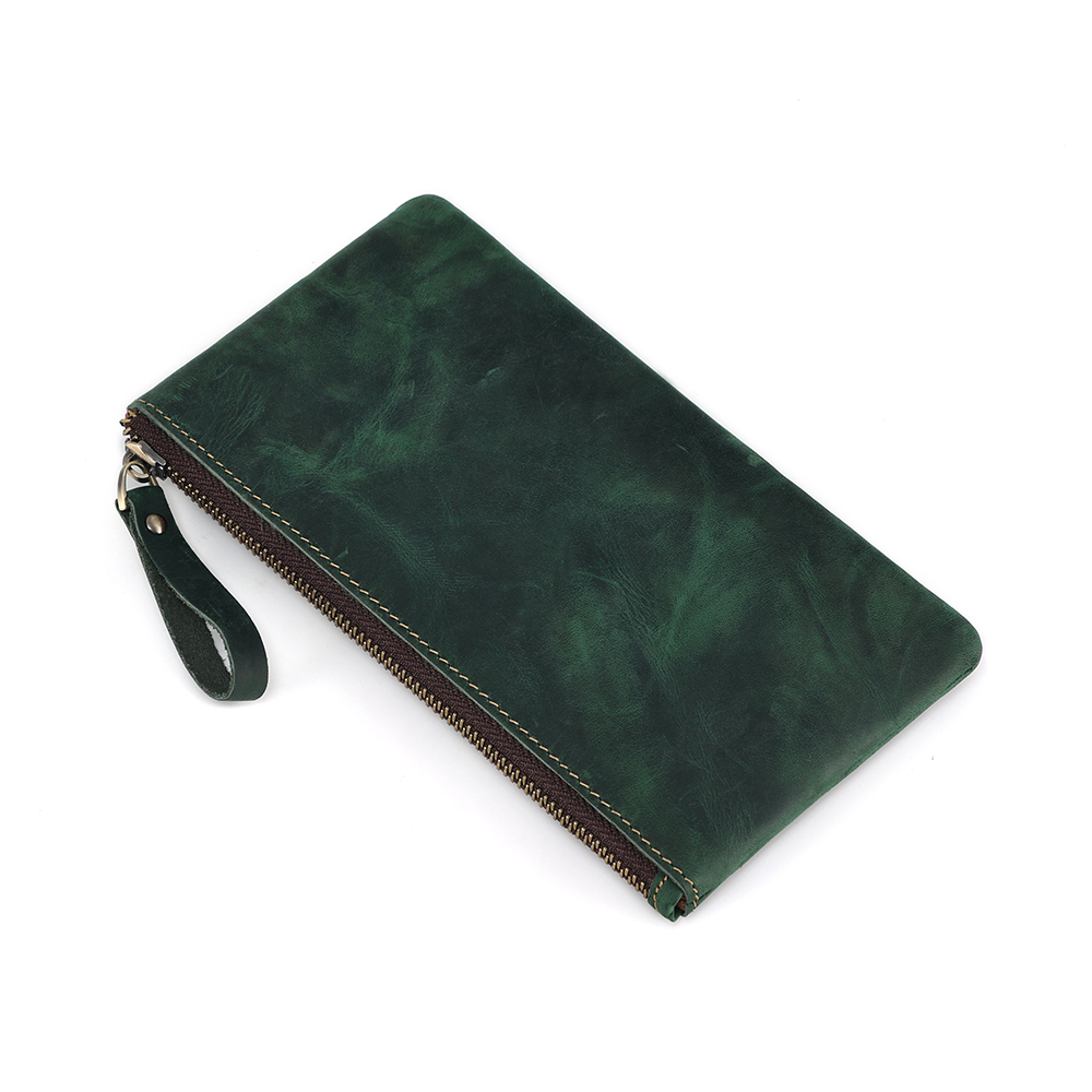 Real Crazy Horse Leather Unisex Coin Purse 