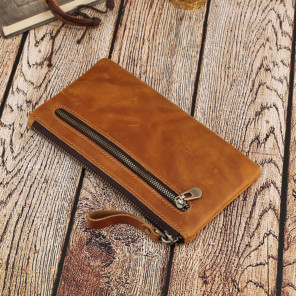 Real Crazy Horse Leather Unisex Coin Purse 