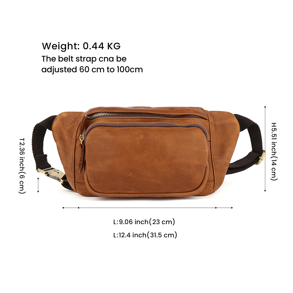 Premium Genuine Cowhide Leather Chest Bag - The Perfect Blend of Style and Functionality