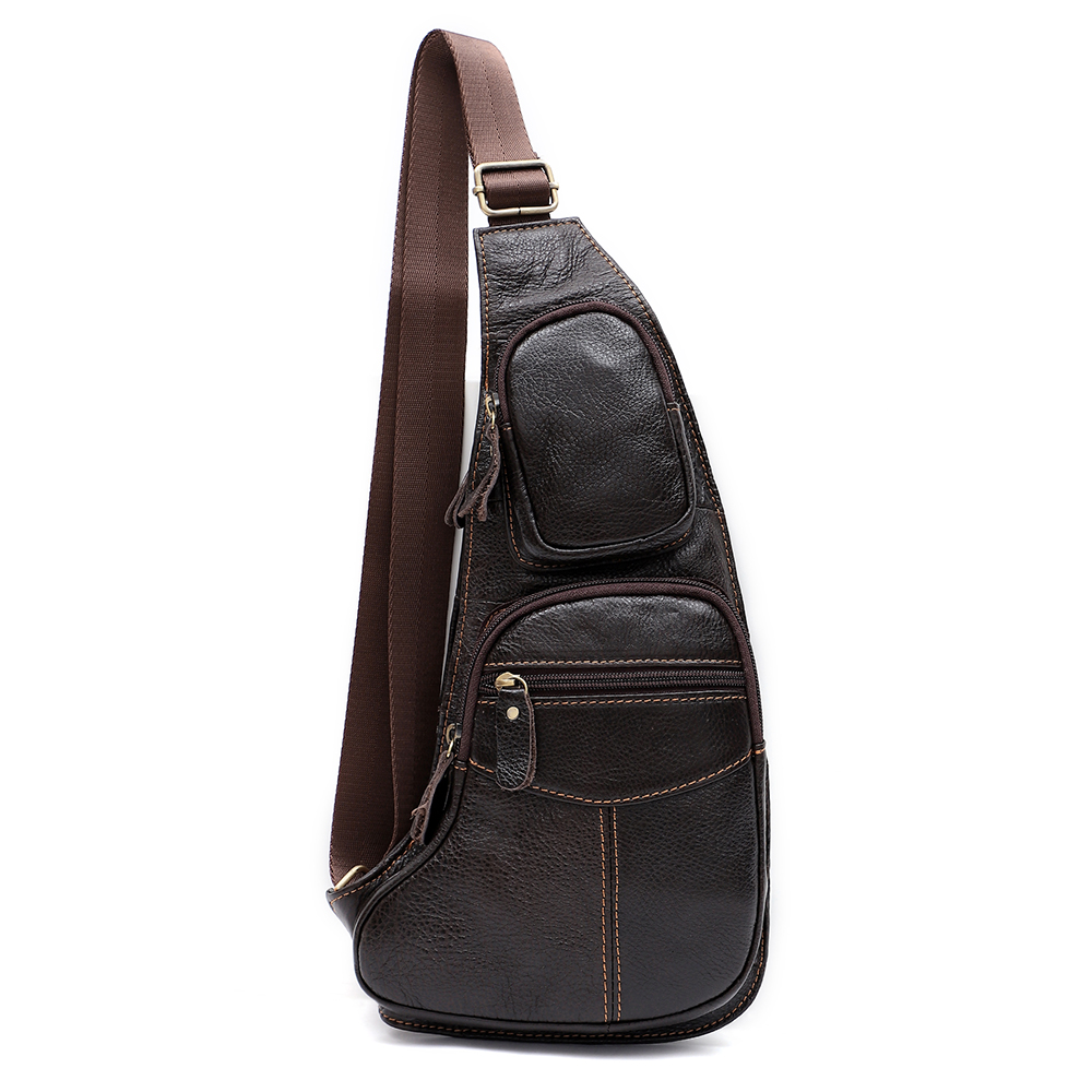 Luxury Genuine Cowhide Leather Chest Bag - Elegance Meets Utility