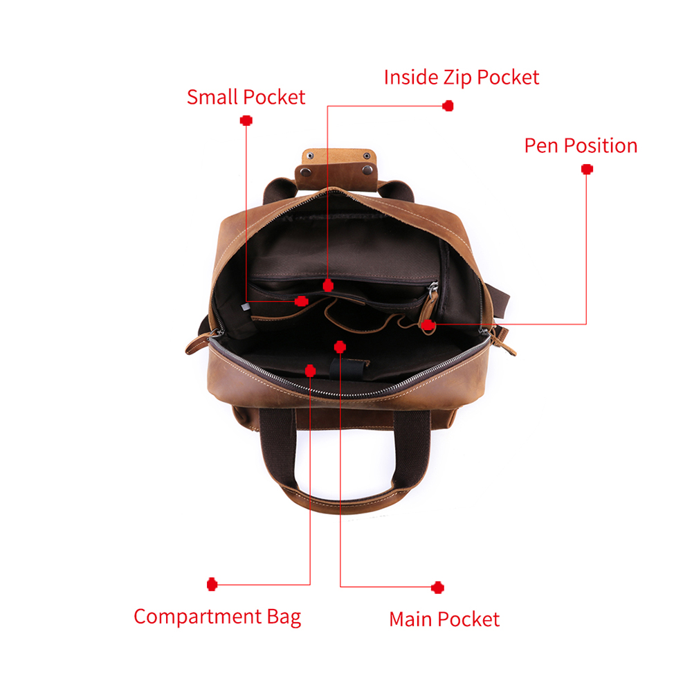 Premium Genuine Cowhide Leather Backpack - Style and Function Combined