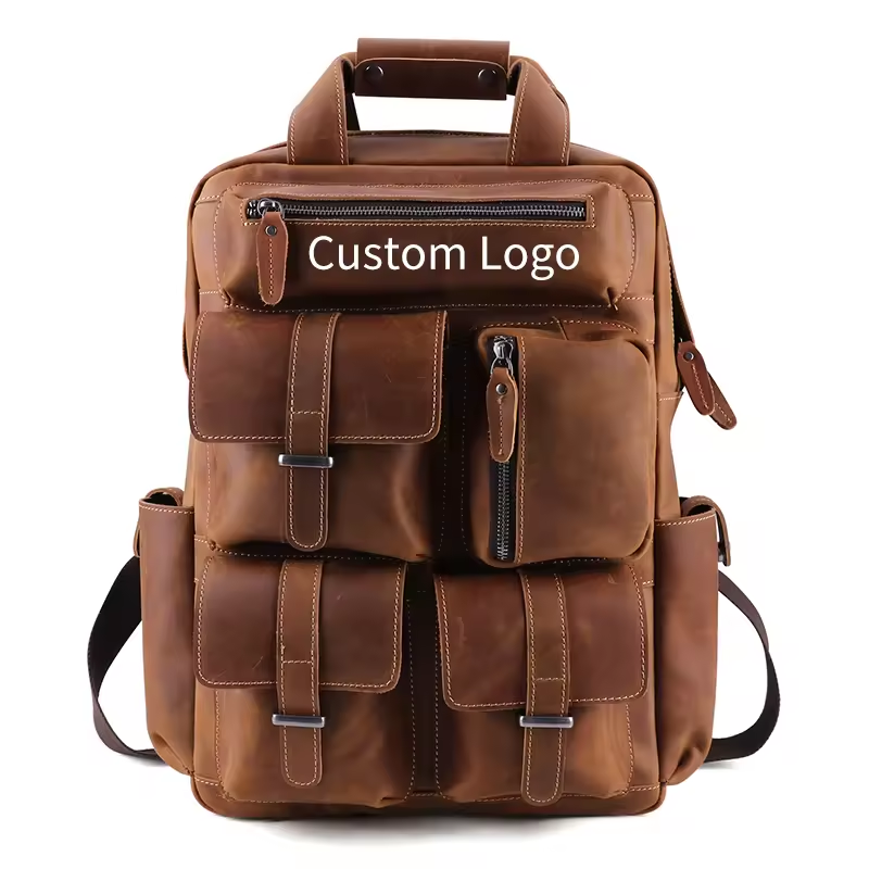 Premium Genuine Cowhide Leather Backpack - Style and Function Combined