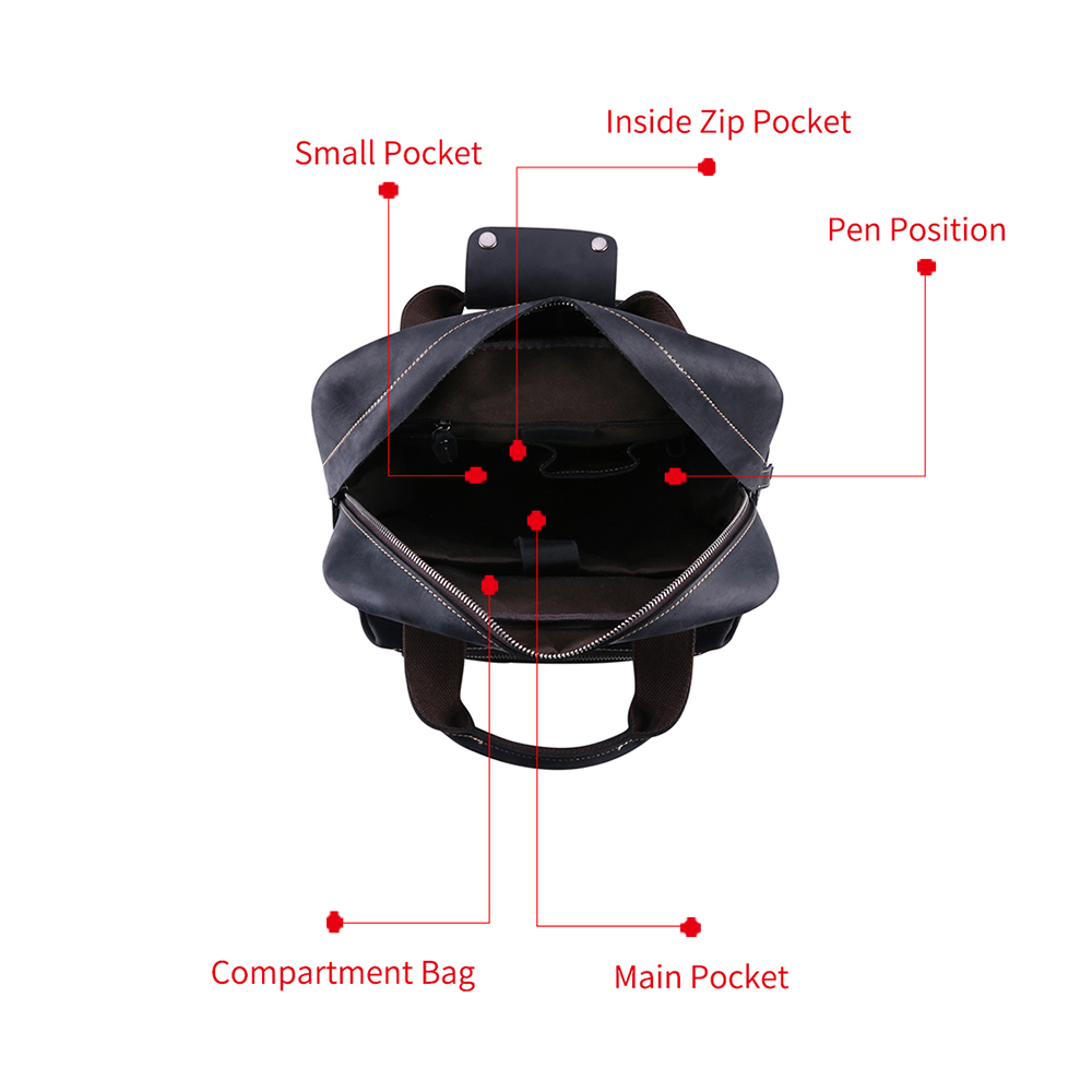 Premium Genuine Cowhide Leather Backpack - Style and Function Combined