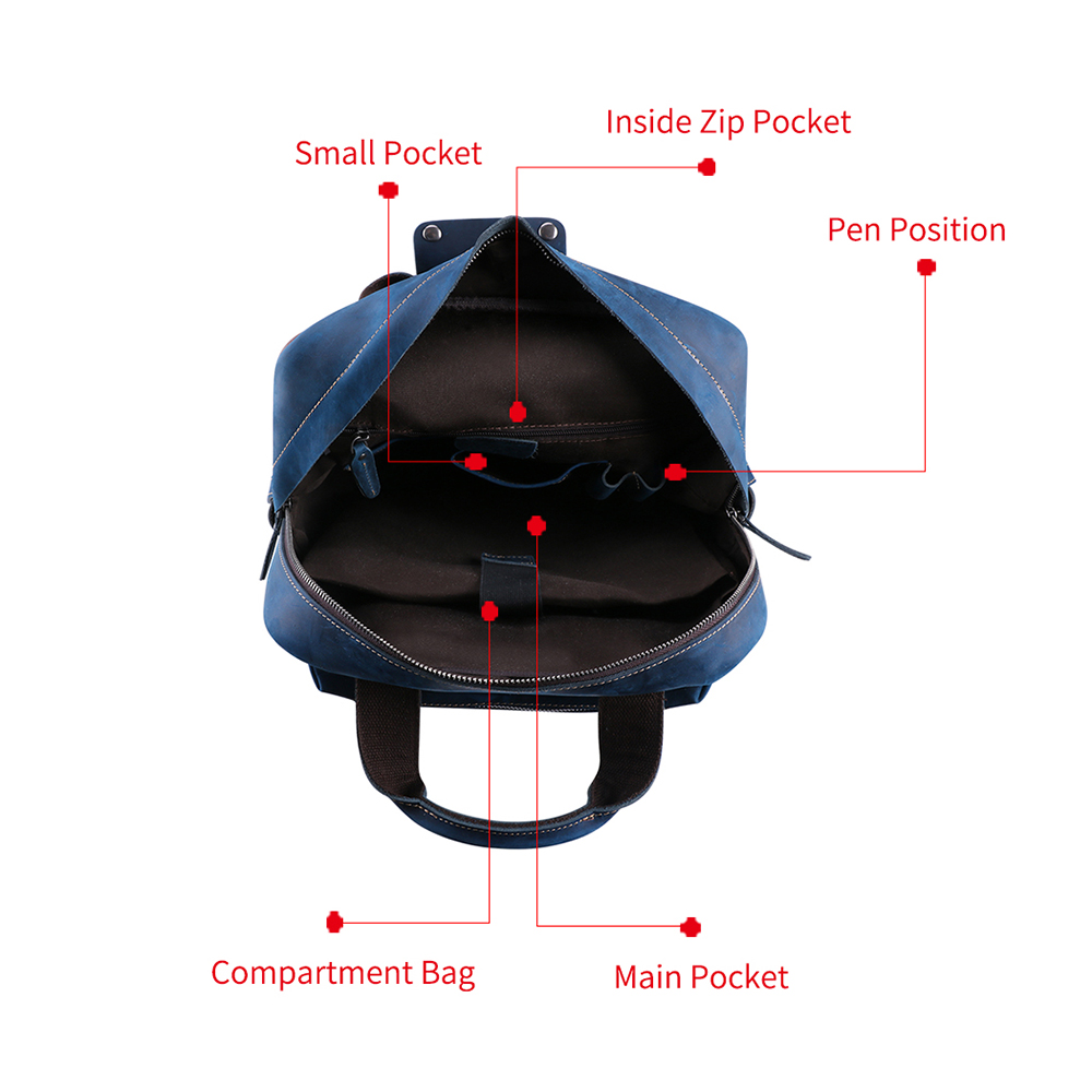 Premium Genuine Cowhide Leather Backpack - Style and Function Combined