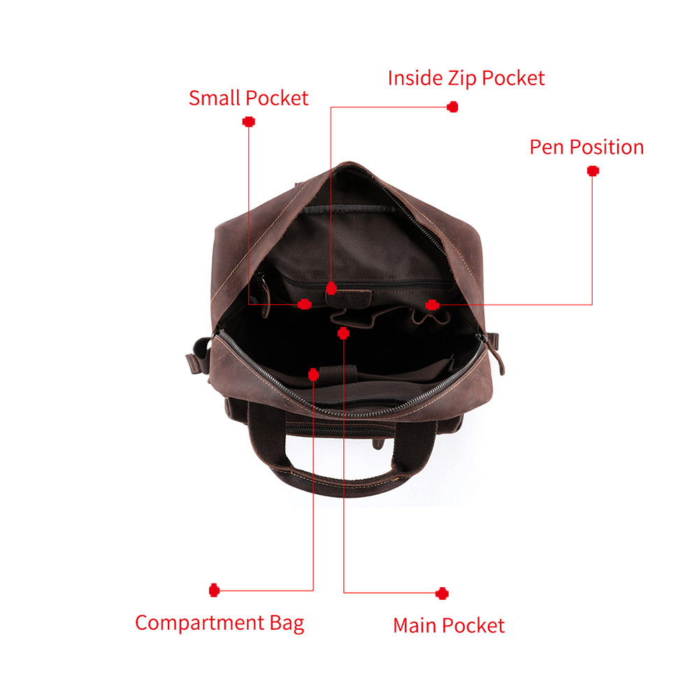 Premium Genuine Cowhide Leather Backpack - Style and Function Combined