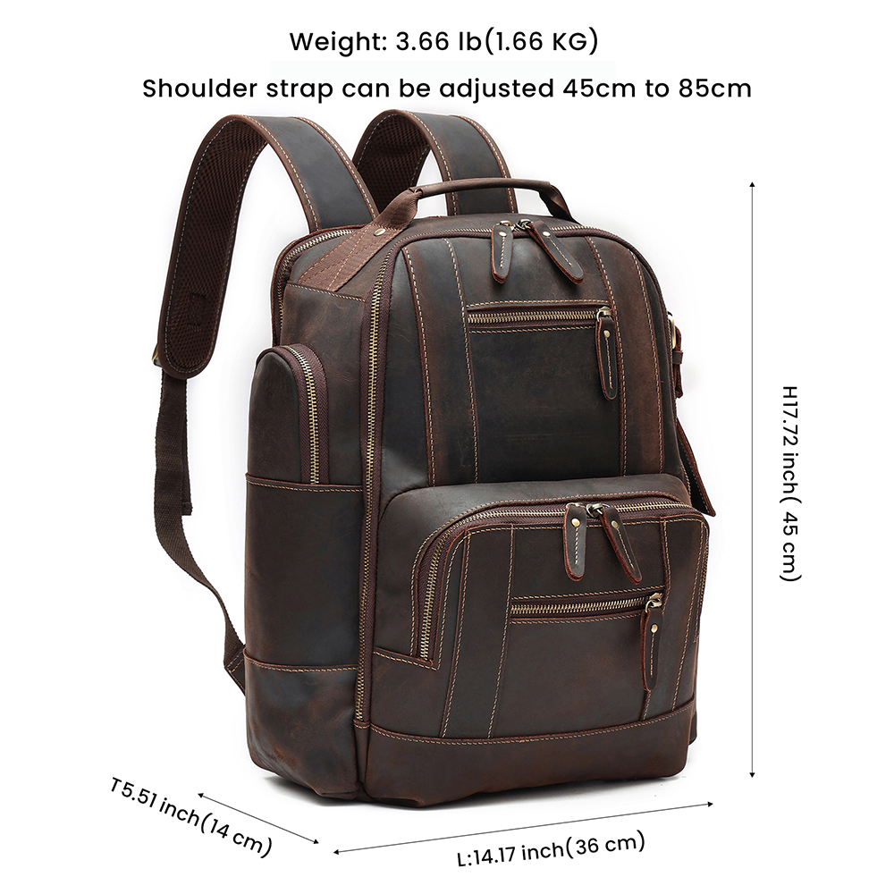 Luxury Genuine Cowhide Leather Backpack - Where Elegance Meets Practicality
