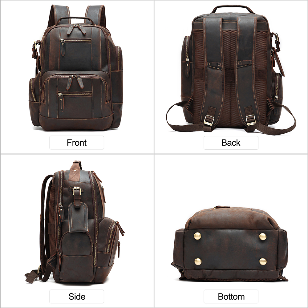 Luxury Genuine Cowhide Leather Backpack - Where Elegance Meets Practicality