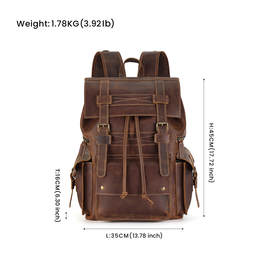 Luxury Genuine Cowhide Leather Backpack - Where Elegance Meets Practicality
