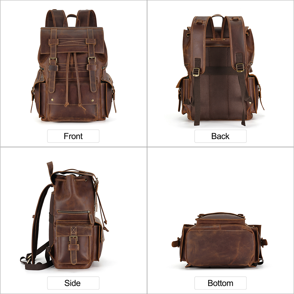 Luxury Genuine Cowhide Leather Backpack - Where Elegance Meets Practicality